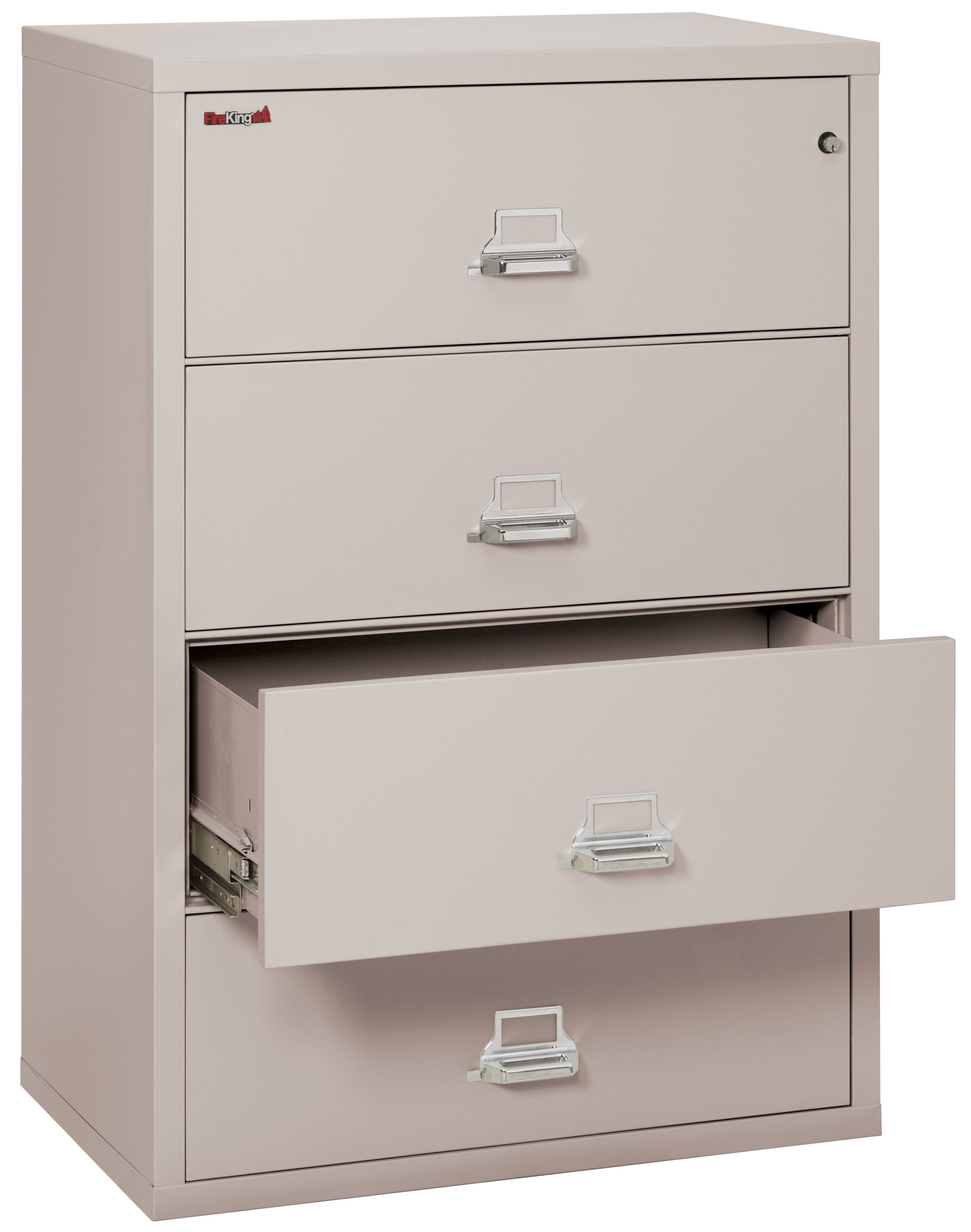 Fire Resistant File Cabinet - 4 Drawer Lateral 38" wide (Platinum)