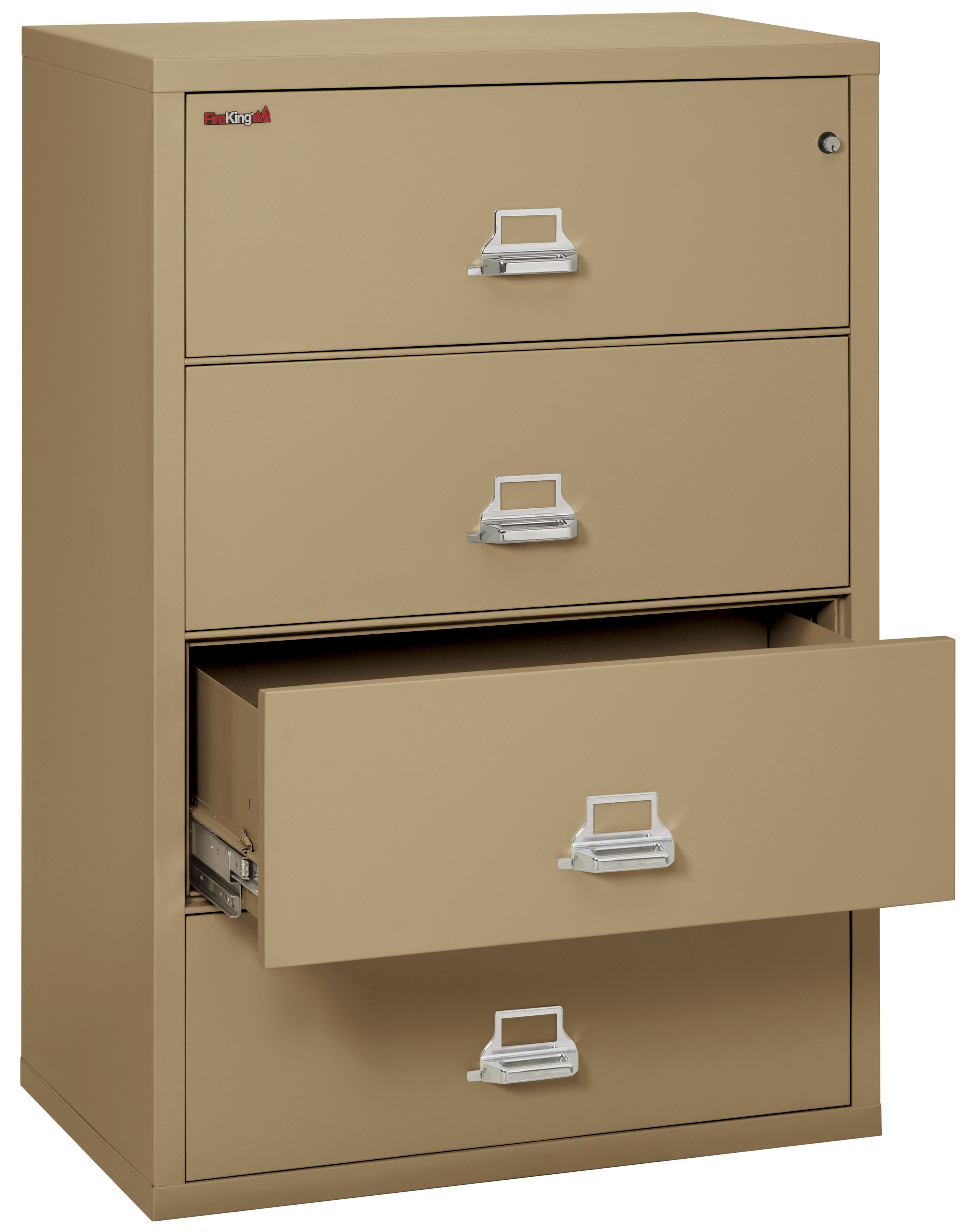 Fire Resistant File Cabinet - 4 Drawer Lateral 38" wide (Sand)