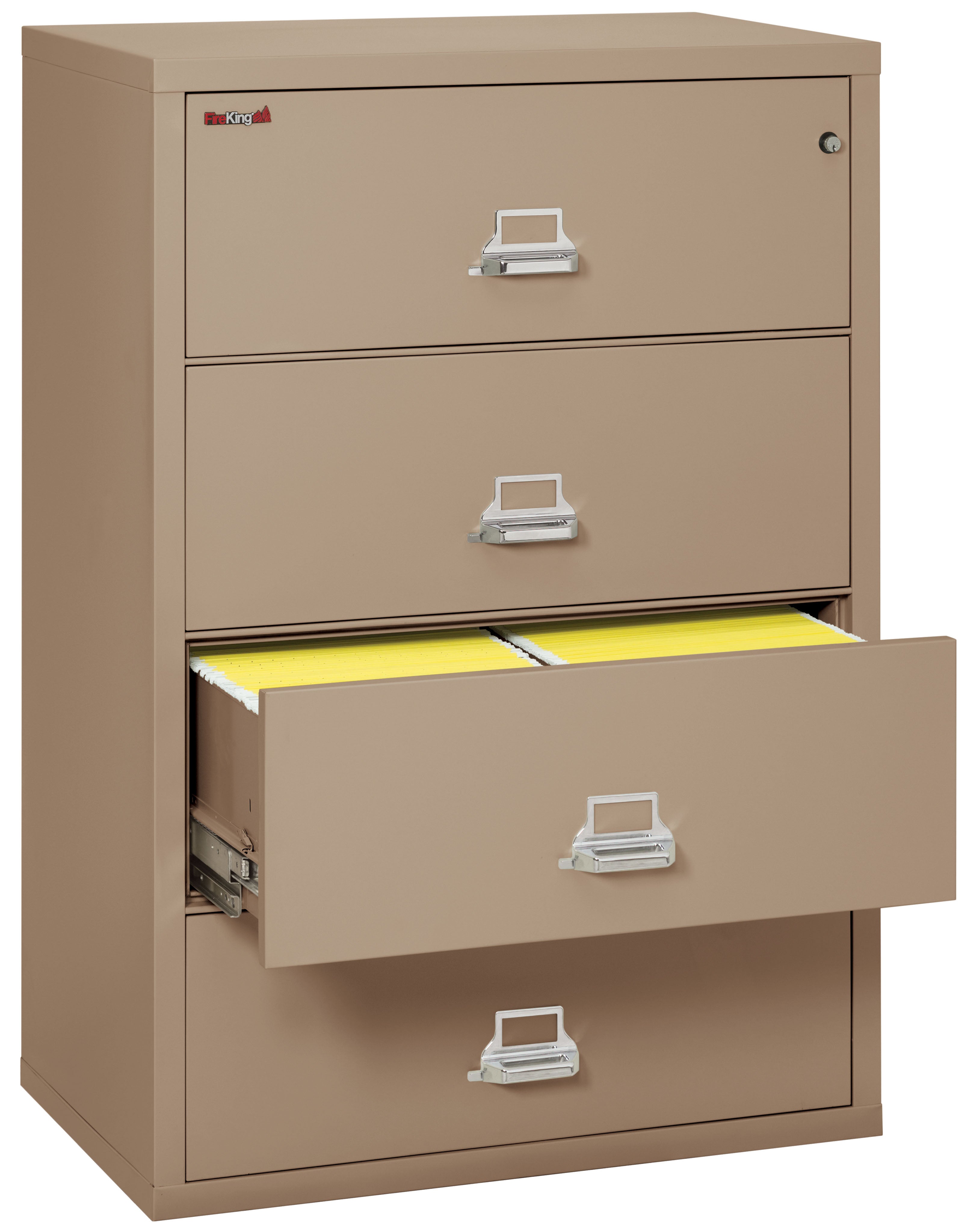 Fire Resistant File Cabinet - 4 Drawer Lateral 38" wide (Taupe)