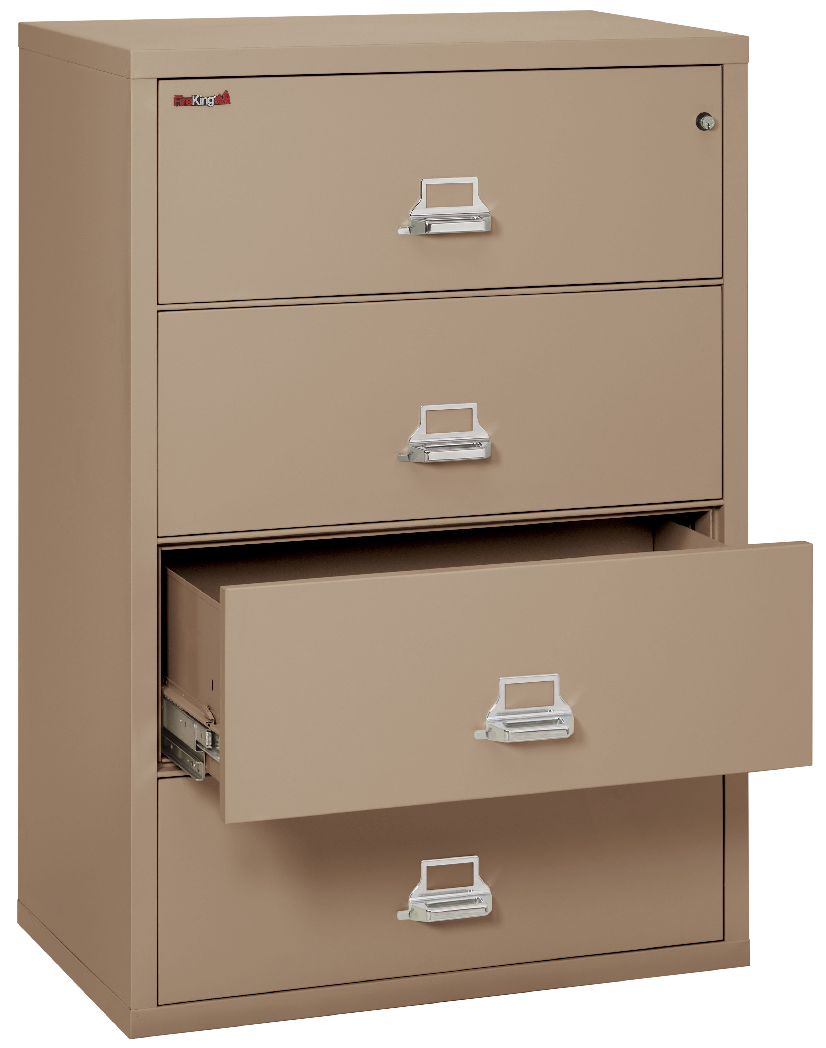 Fire Resistant File Cabinet - 4 Drawer Lateral 38" wide (Taupe)