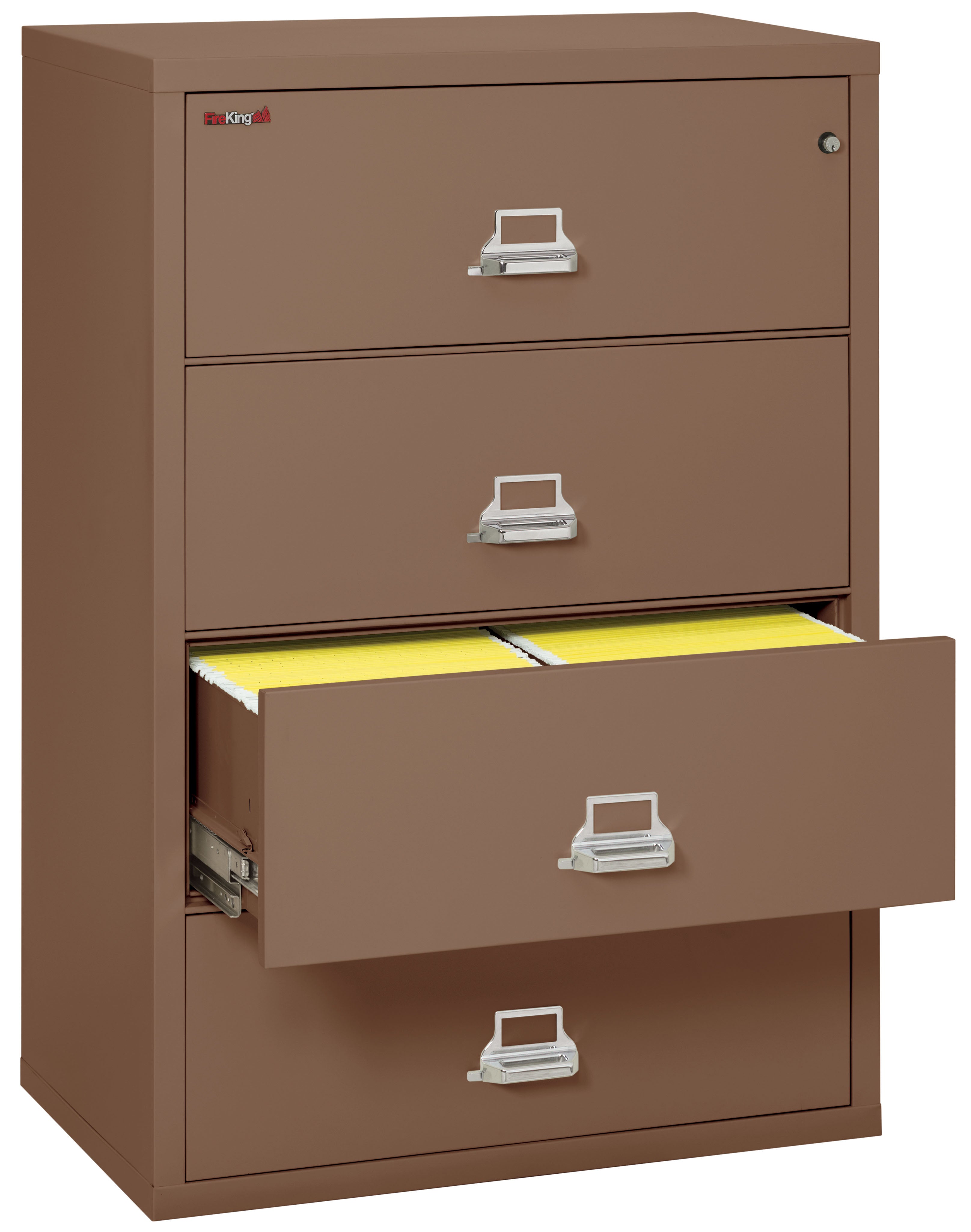 Fire Resistant File Cabinet - 4 Drawer Lateral 38" wide (Tan)
