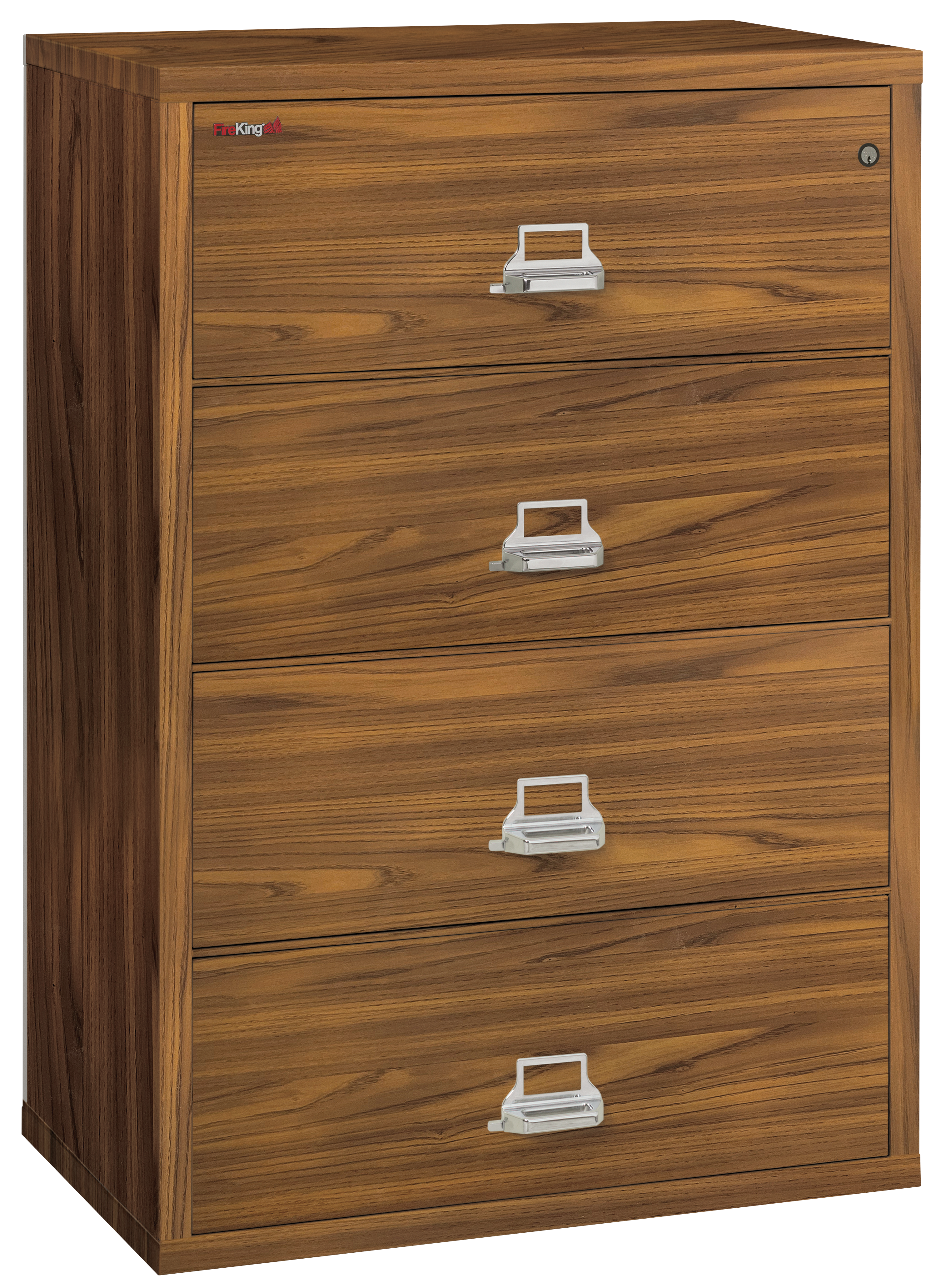 Fire Resistant File Cabinet - 4 Drawer Lateral 38" wide (Light Chestnut)