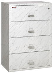 Fire Resistant File Cabinet - 4 Drawer Lateral 38" wide (Calcutta Marble)