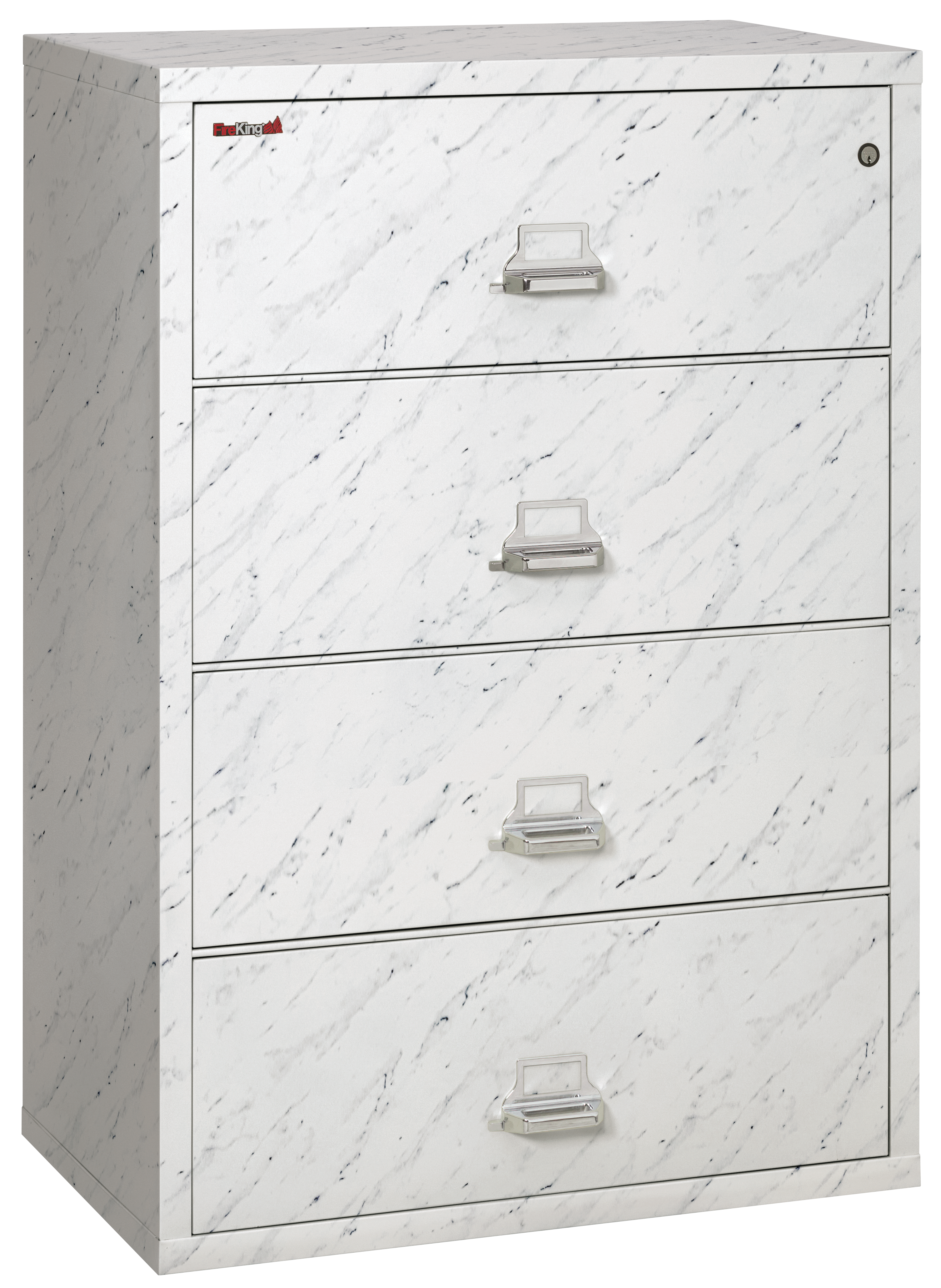 Fire Resistant File Cabinet - 4 Drawer Lateral 38" wide (Calcutta Marble)
