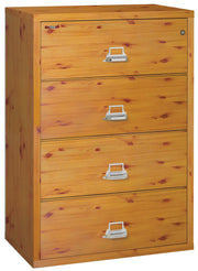 Fire Resistant File Cabinet - 4 Drawer Lateral 38" wide (Knotty Pine)