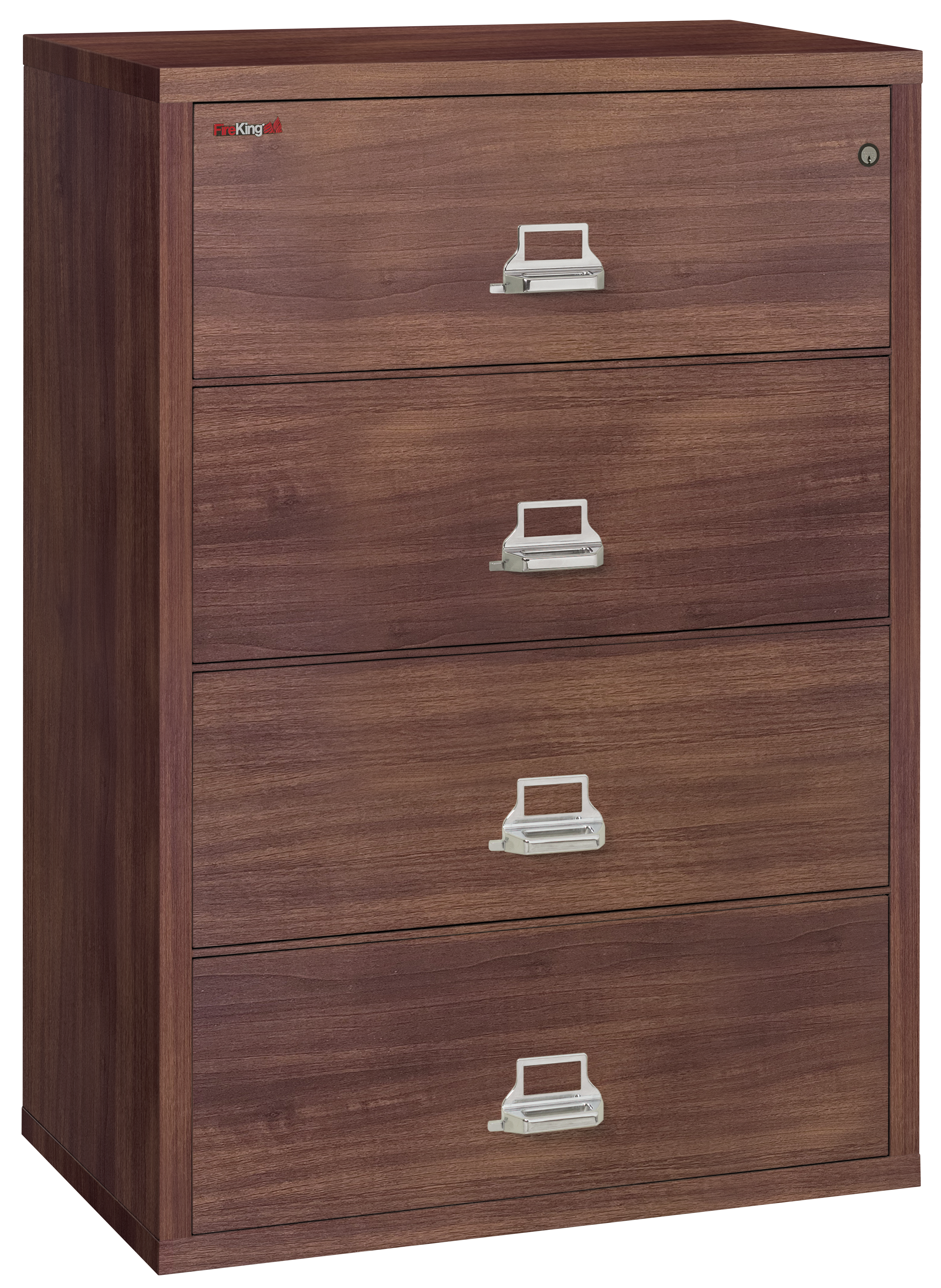 Fire Resistant File Cabinet - 4 Drawer Lateral 38" wide (Light Walnut)