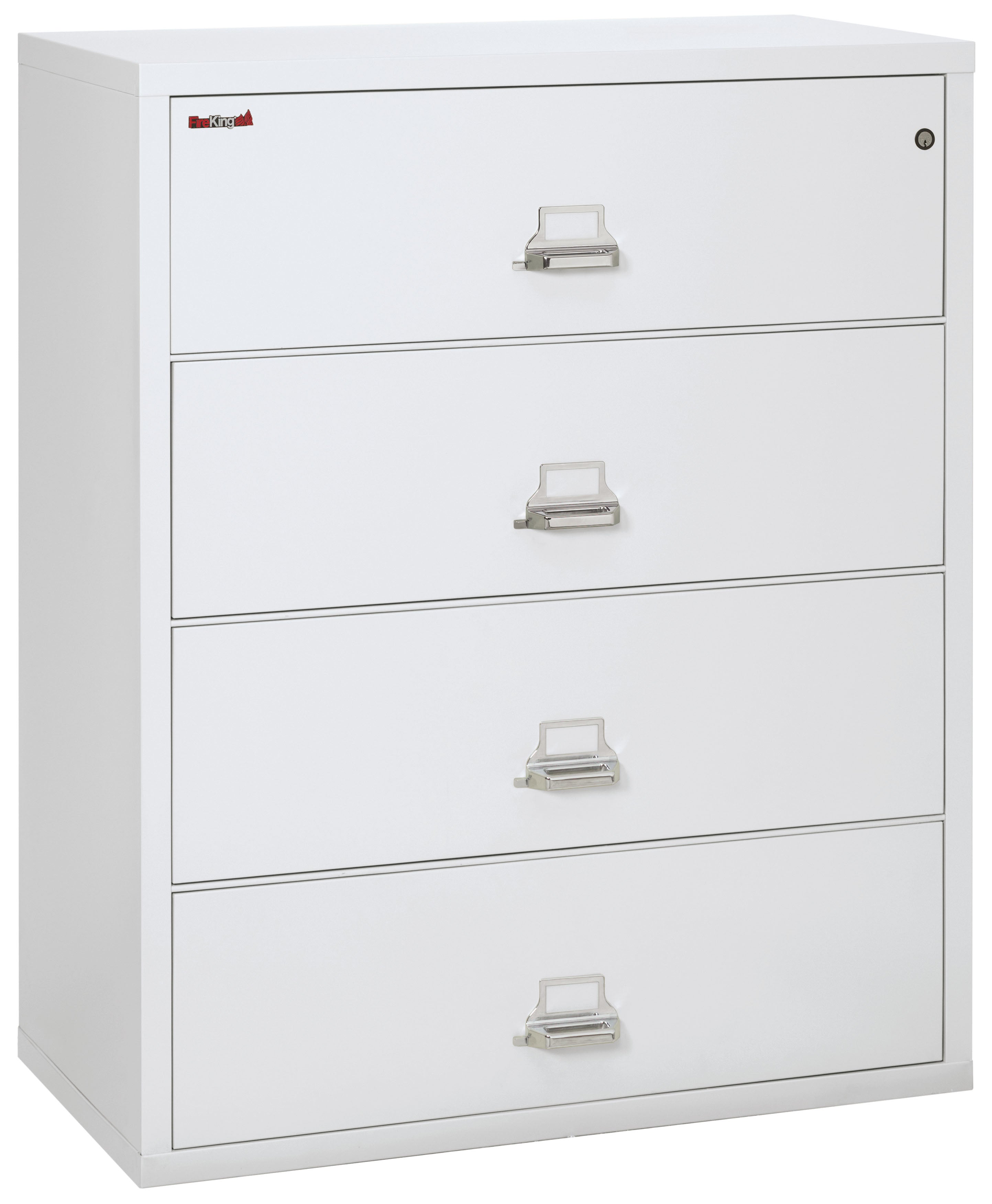 Fire Resistant File Cabinet - 4 Drawer Lateral 44" wide (Arctic White)