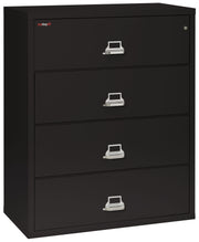 Fire Resistant File Cabinet - 4 Drawer Lateral 44" wide (Black)