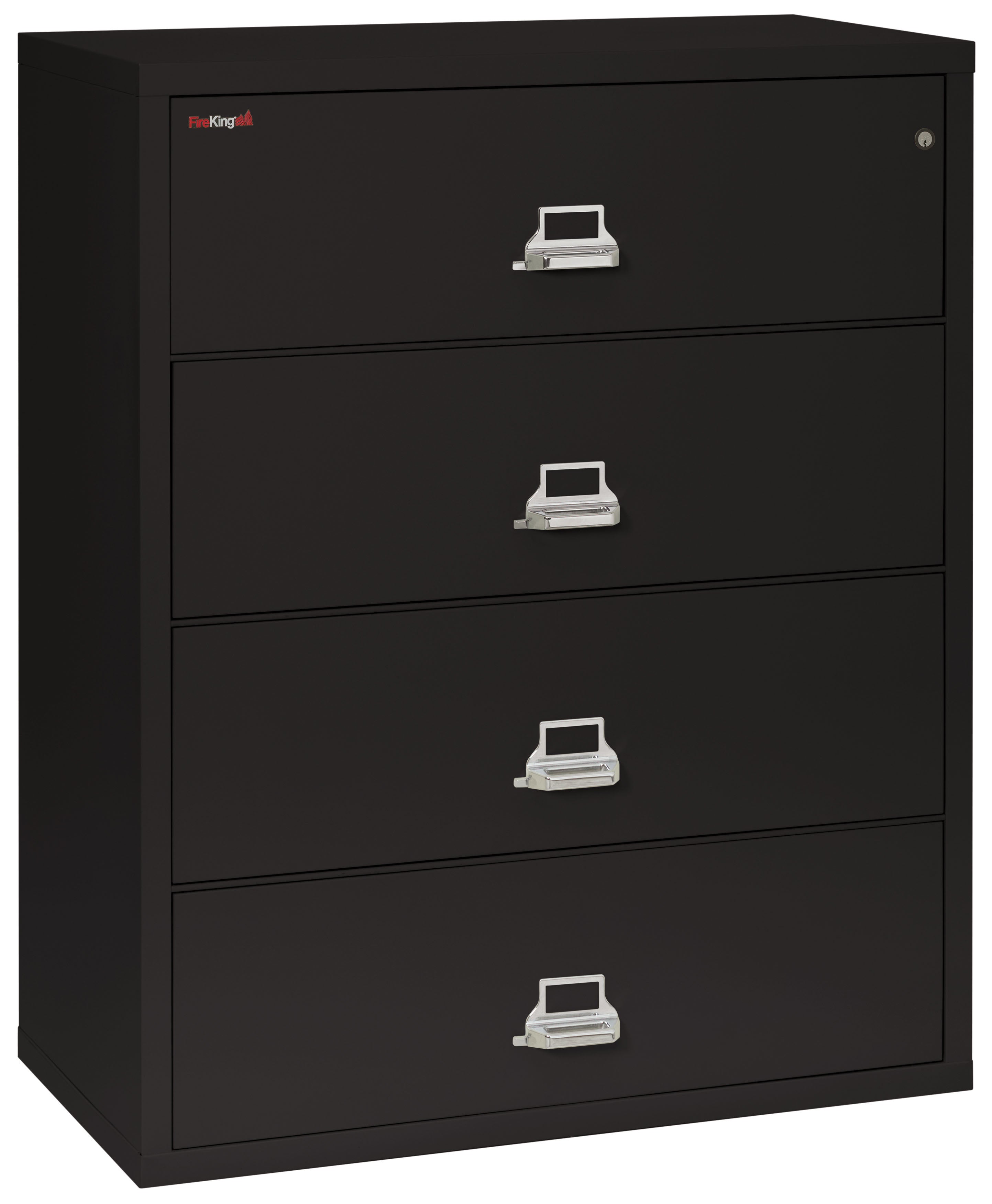Fire Resistant File Cabinet - 4 Drawer Lateral 44" wide (Black)