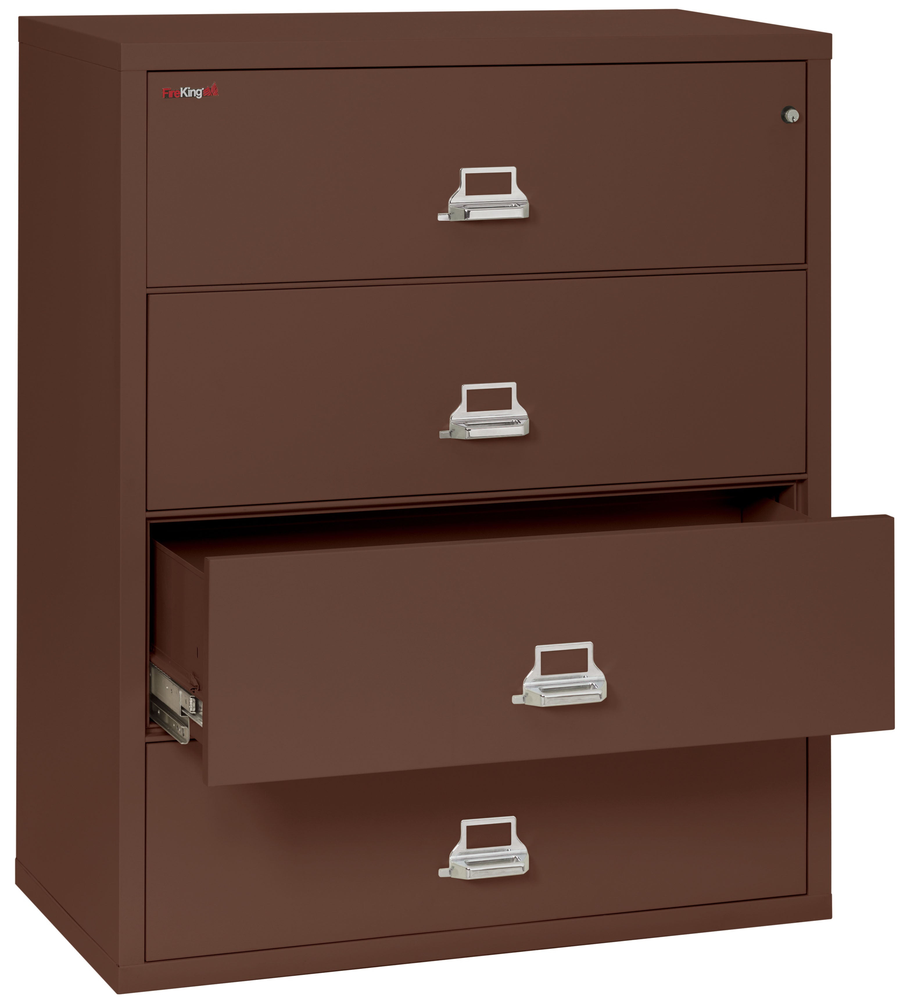 Fire Resistant File Cabinet - 4 Drawer Lateral 44" wide (Brown)