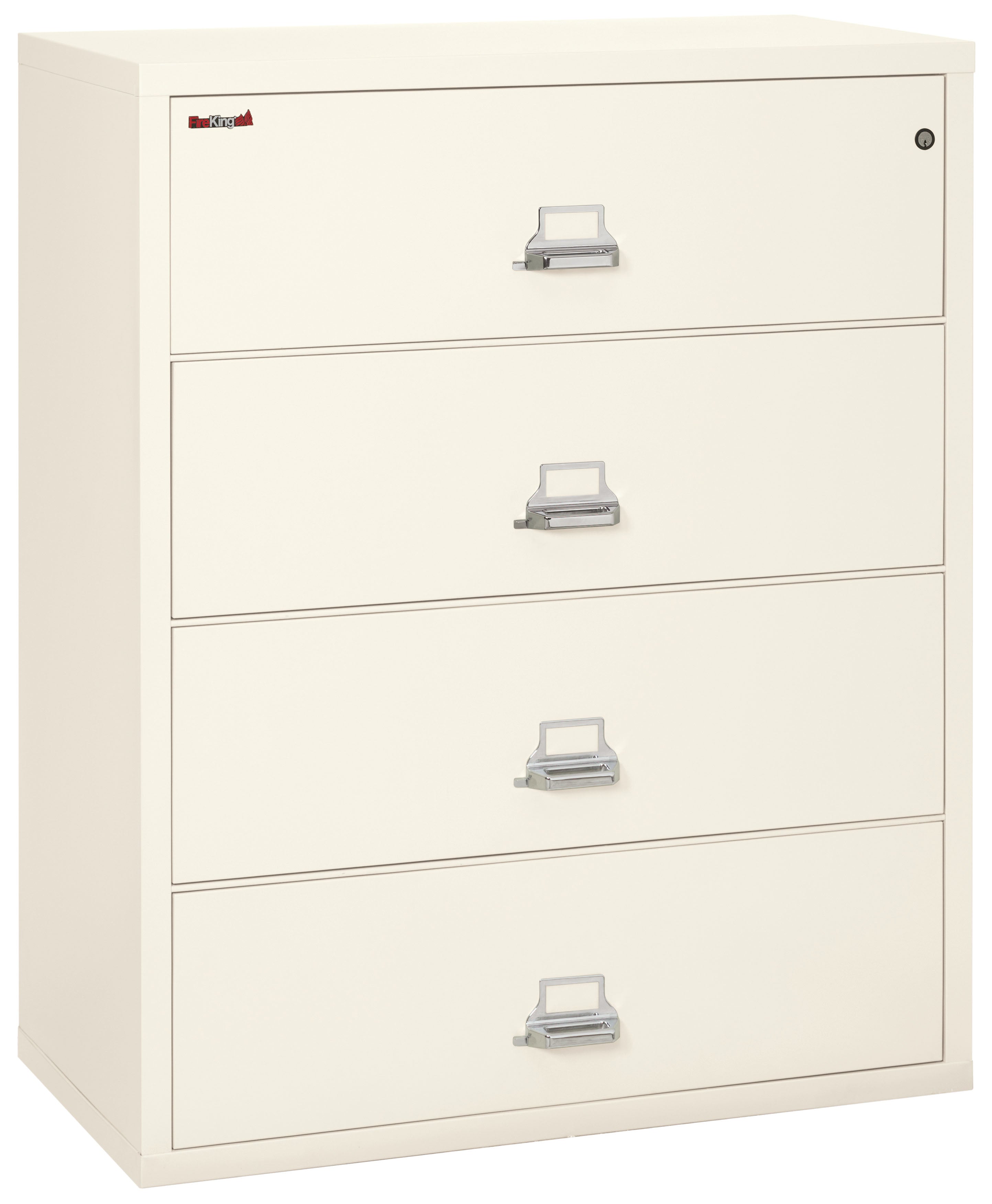 Fire Resistant File Cabinet - 4 Drawer Lateral 44" wide (Ivory White)