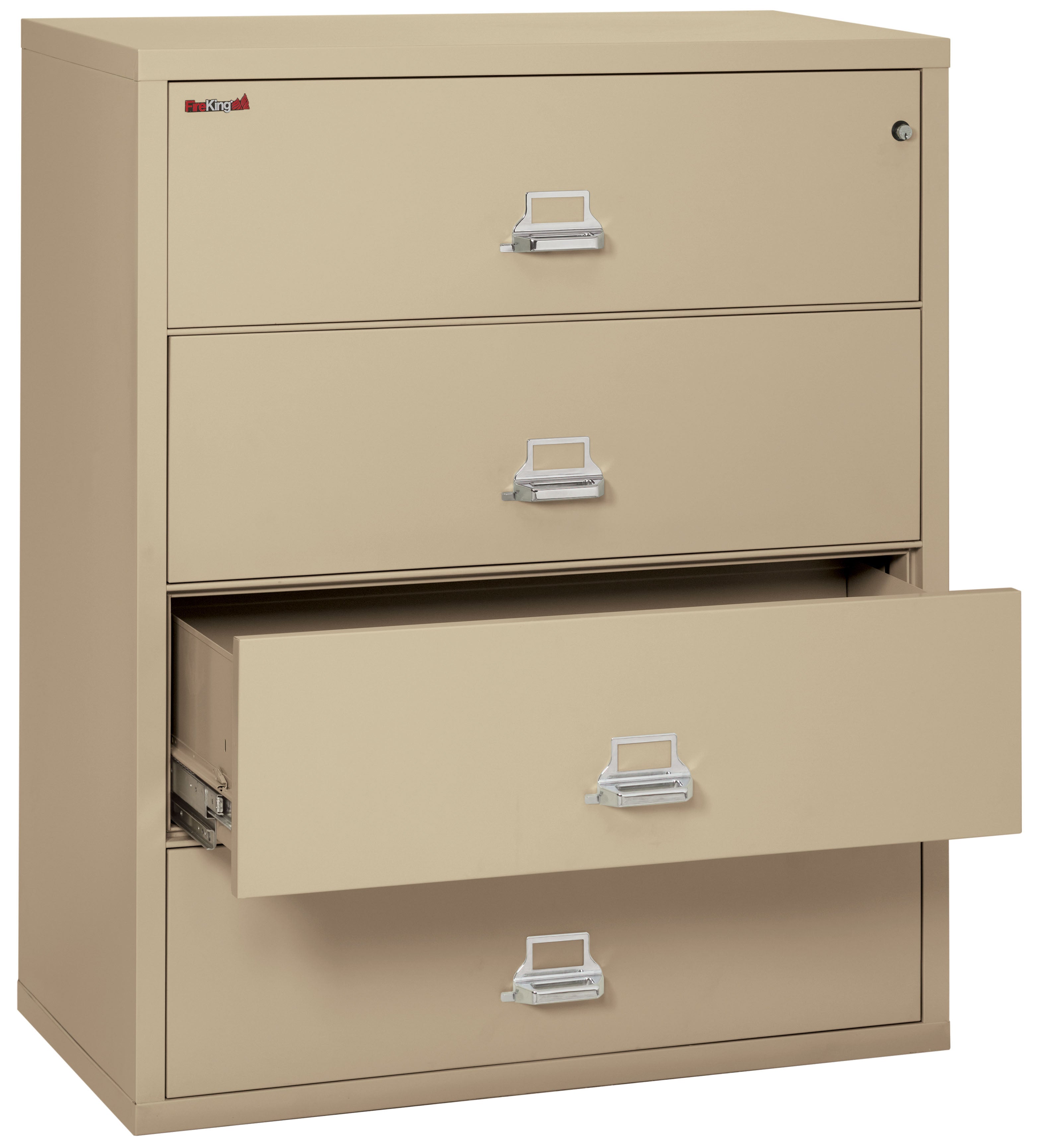 Fire Resistant File Cabinet - 4 Drawer Lateral 44" wide (Parchment)