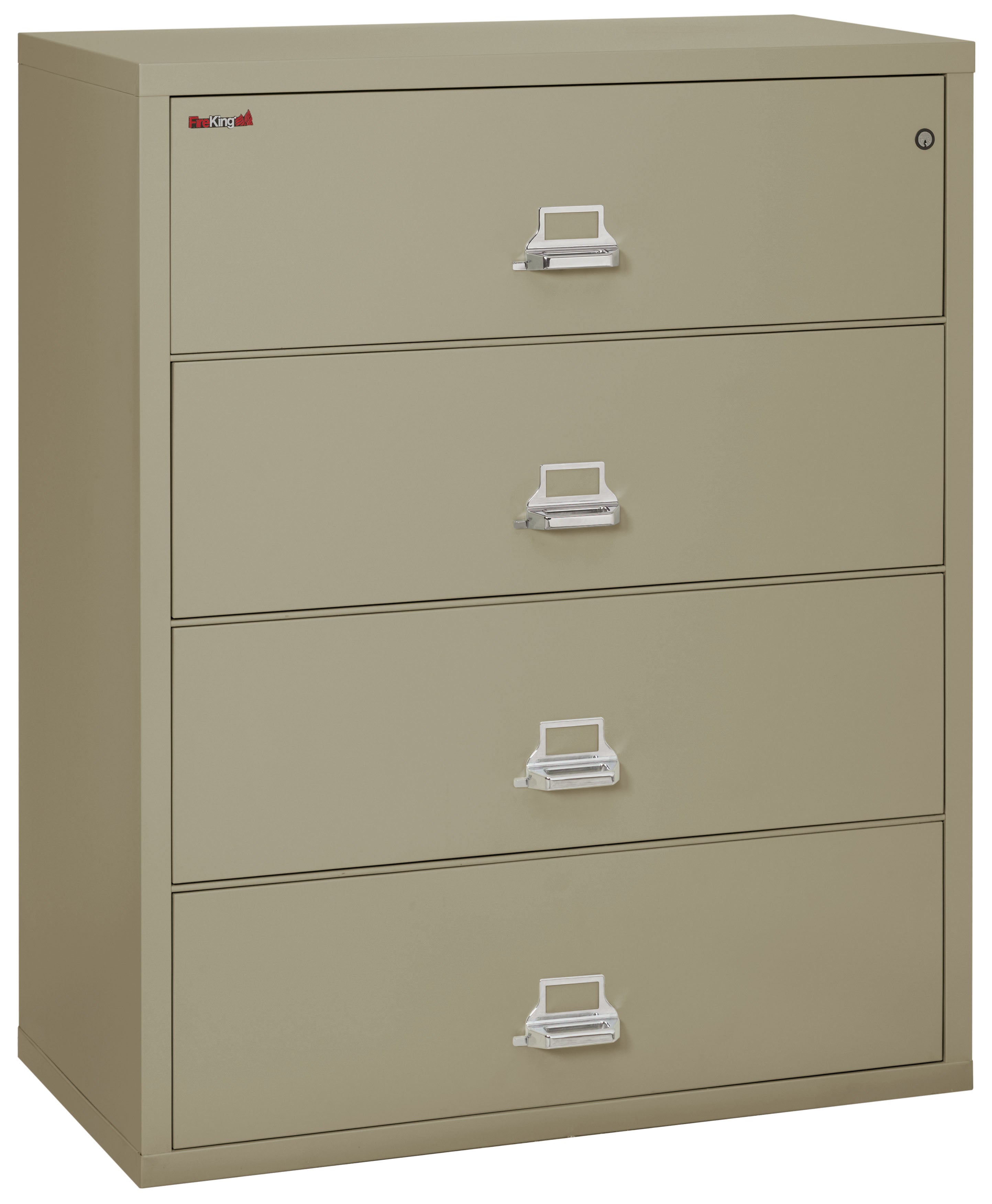 Fire Resistant File Cabinet - 4 Drawer Lateral 44" wide (Pewter)