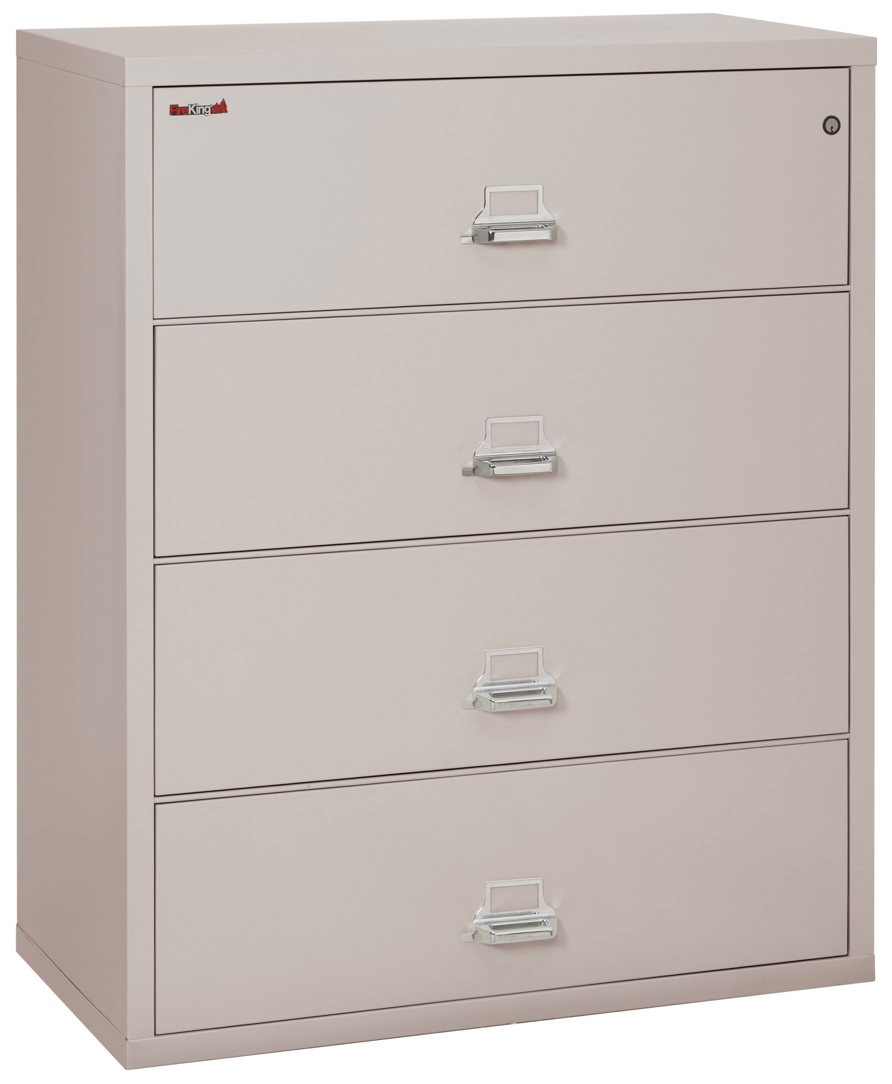 Fire Resistant File Cabinet - 4 Drawer Lateral 44" wide (Platinum)