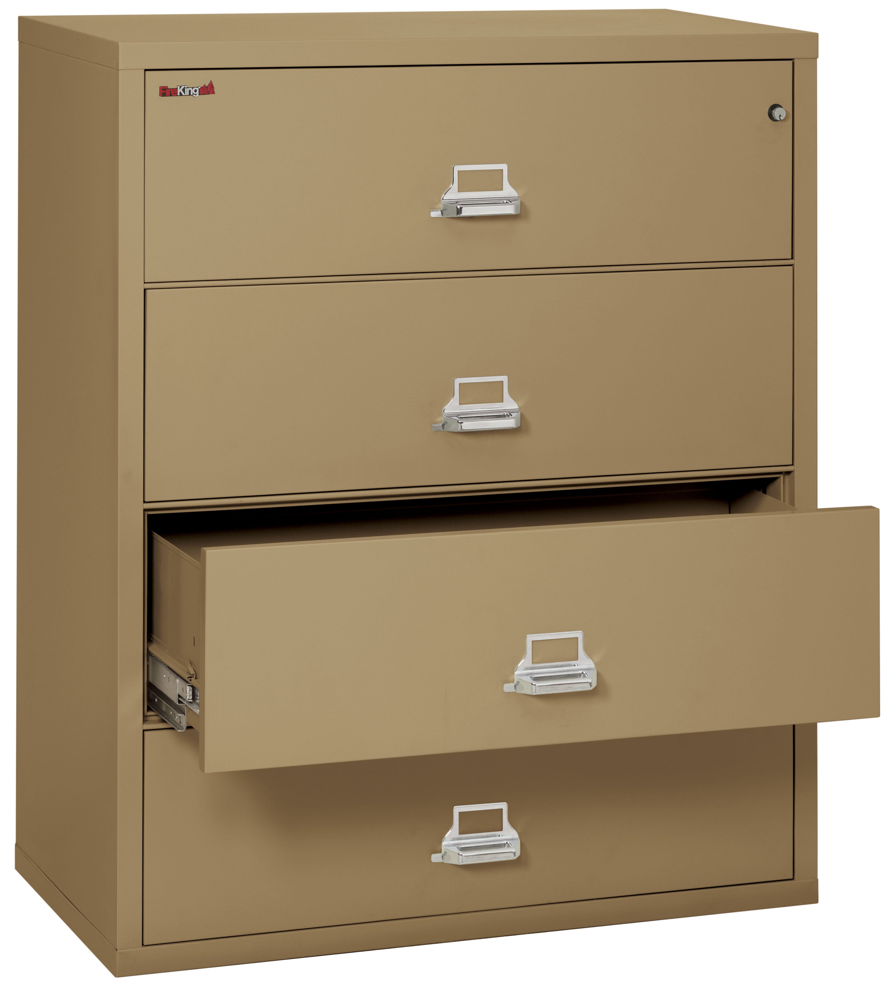 Fire Resistant File Cabinet - 4 Drawer Lateral 44" wide (Sand)