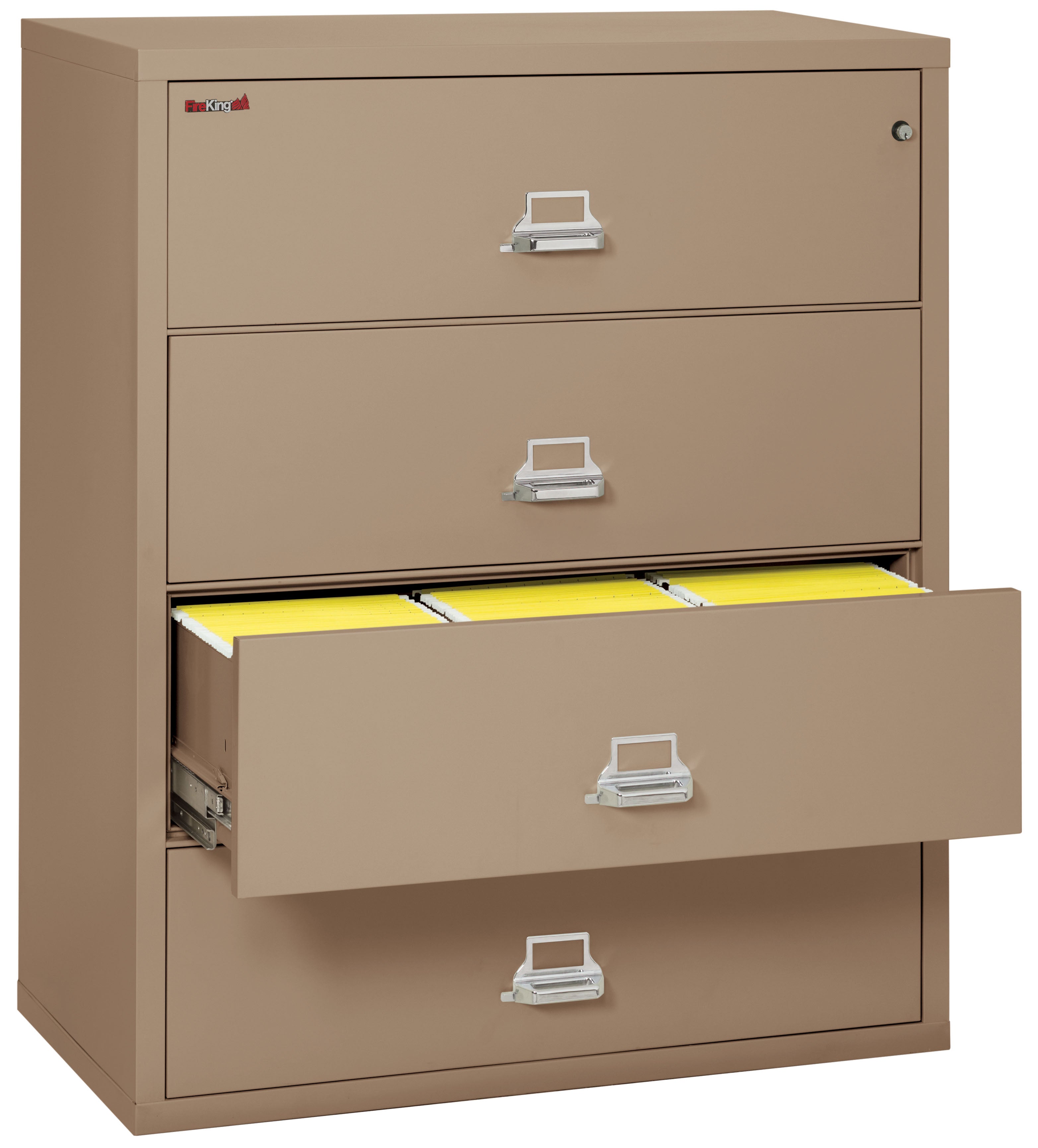 Fire Resistant File Cabinet - 4 Drawer Lateral 44" wide (Taupe)