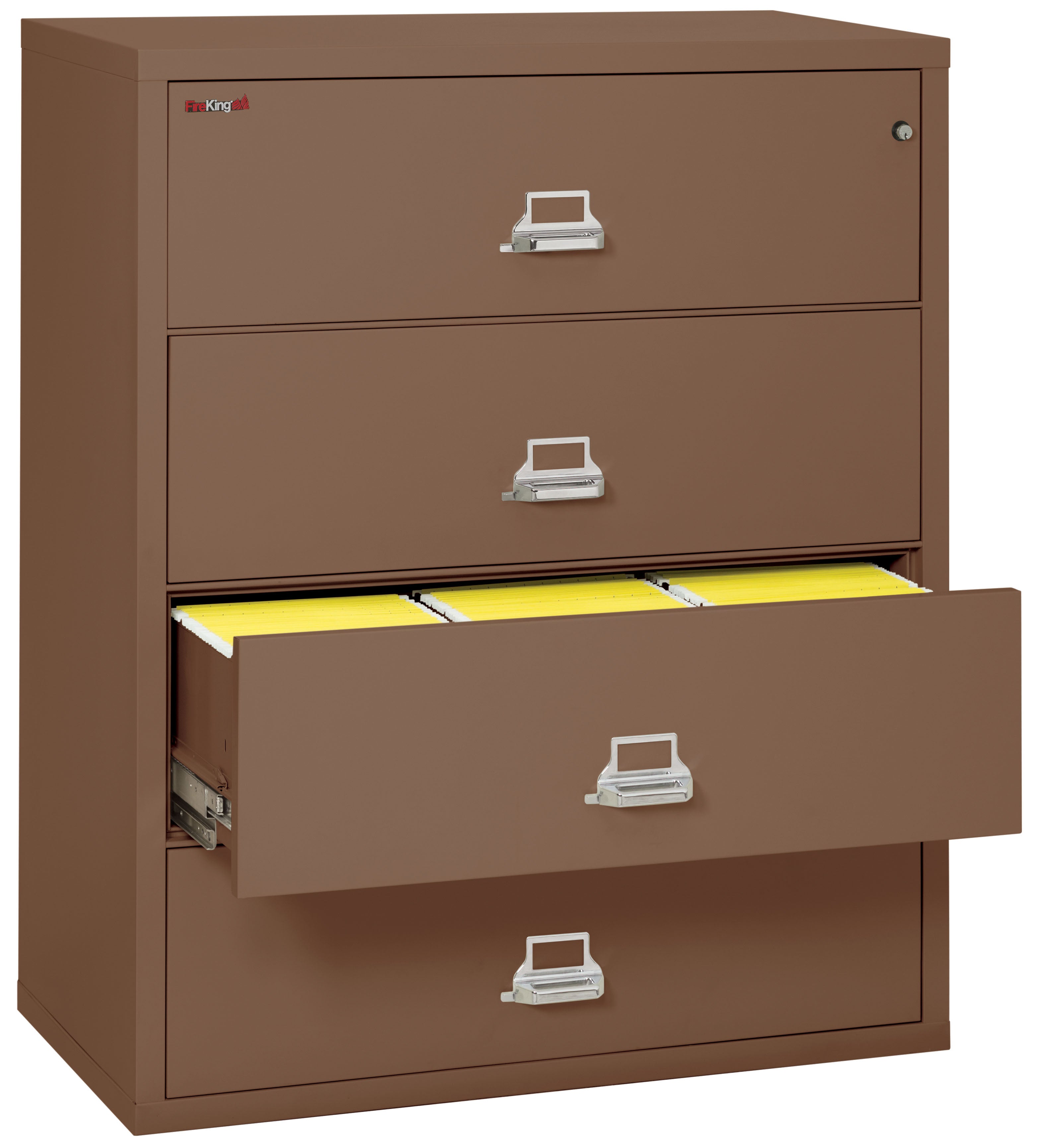 Fire Resistant File Cabinet - 4 Drawer Lateral 44" wide (Tan)