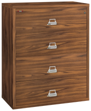 Fire Resistant File Cabinet - 4 Drawer Lateral 44" wide (Light Chestnut)