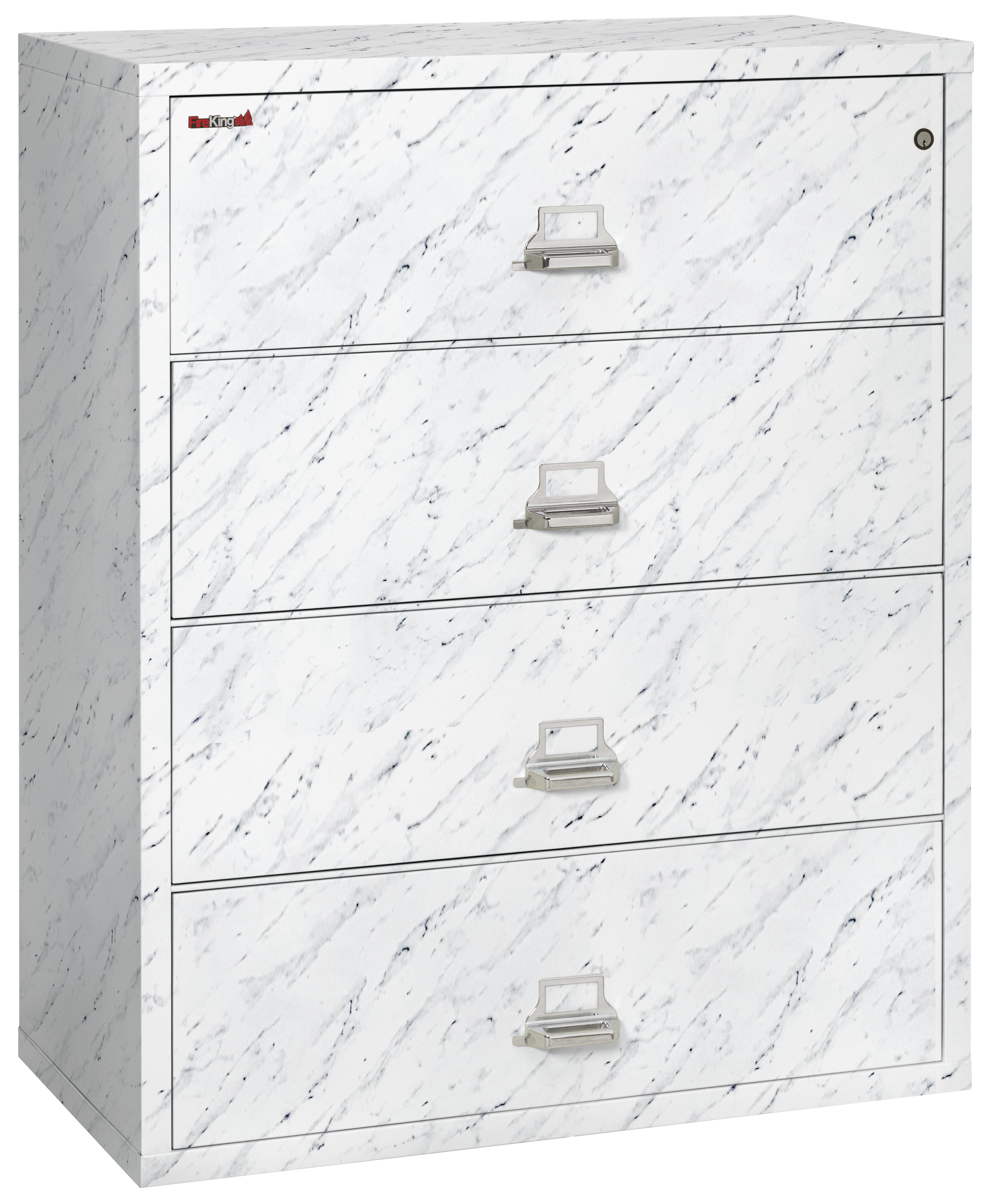 Fire Resistant File Cabinet - 4 Drawer Lateral 44" wide (Calcutta Marble)