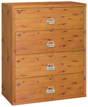 Fire Resistant File Cabinet - 4 Drawer Lateral 44" wide (Knotty Pine)
