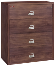 Fire Resistant File Cabinet - 4 Drawer Lateral 44" wide (Light Walnut)