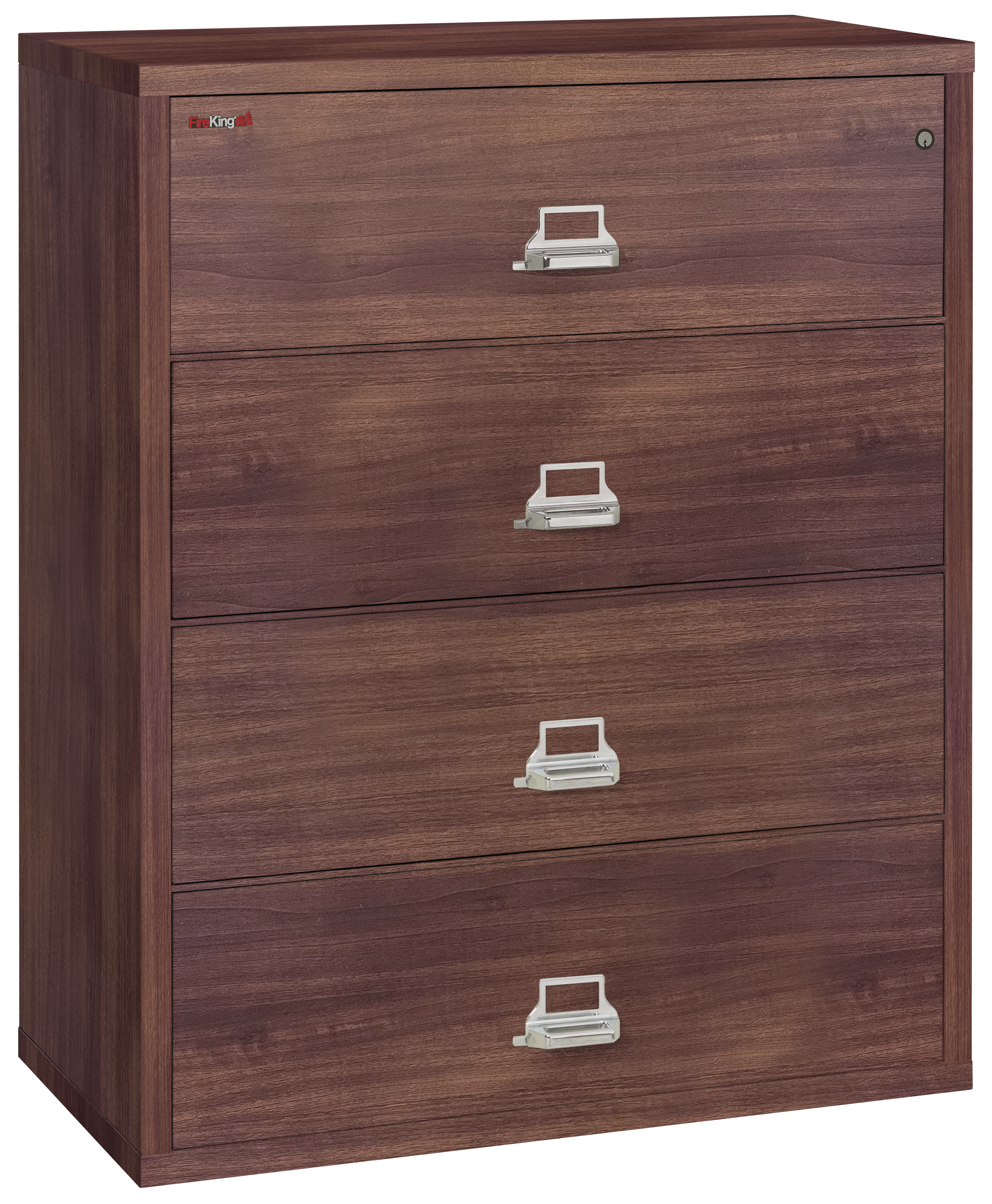 Fire Resistant File Cabinet - 4 Drawer Lateral 44" wide (Light Walnut)