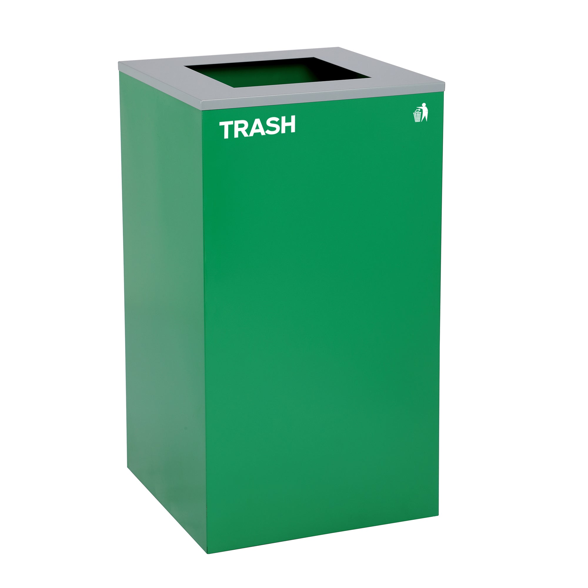 Alpine Industries 58-Gallon 2-Stream Black Steel-Green Recycling Bin Station
