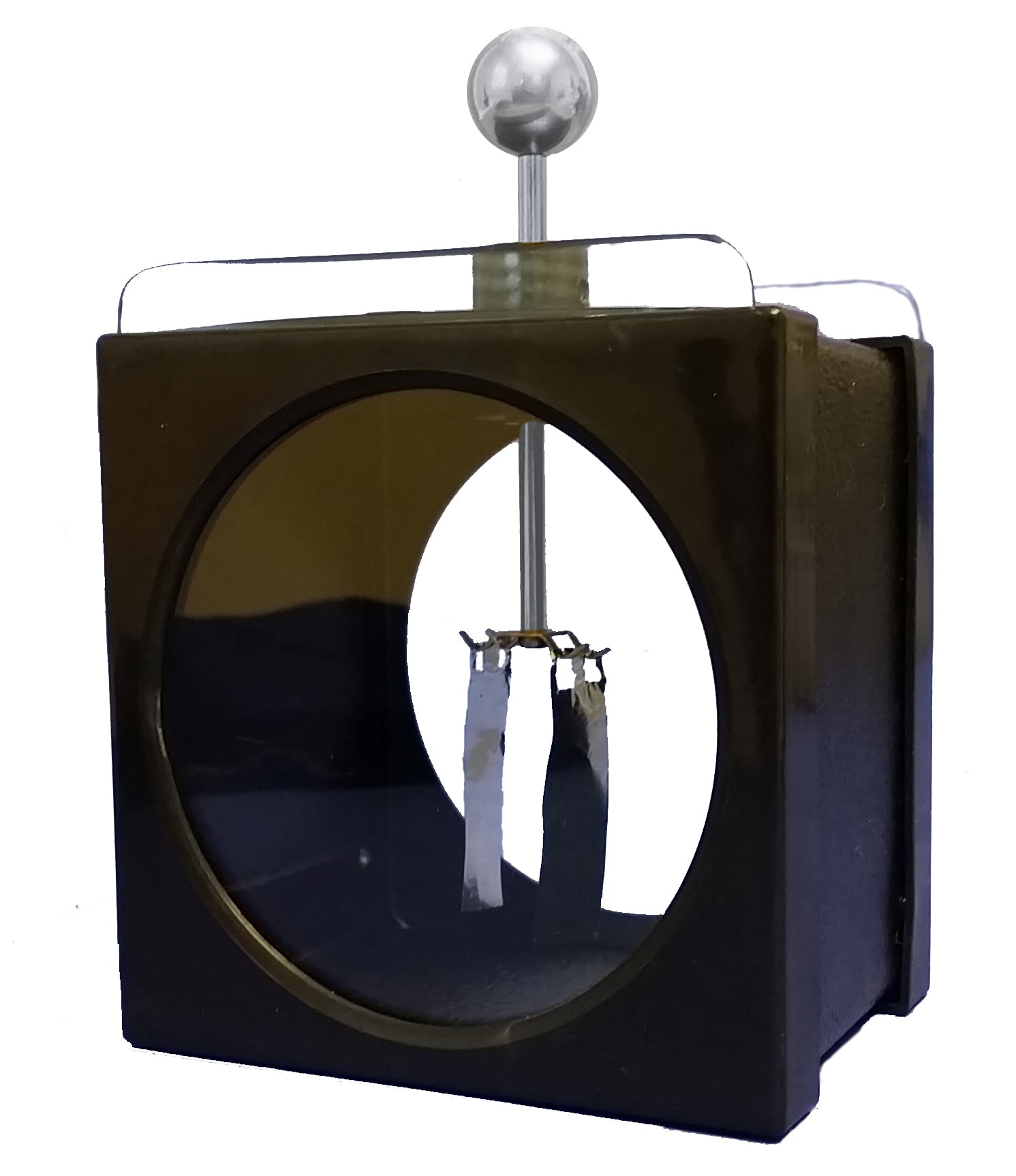 Electroscope, Metal Case with round viewing window and aluminum leaf