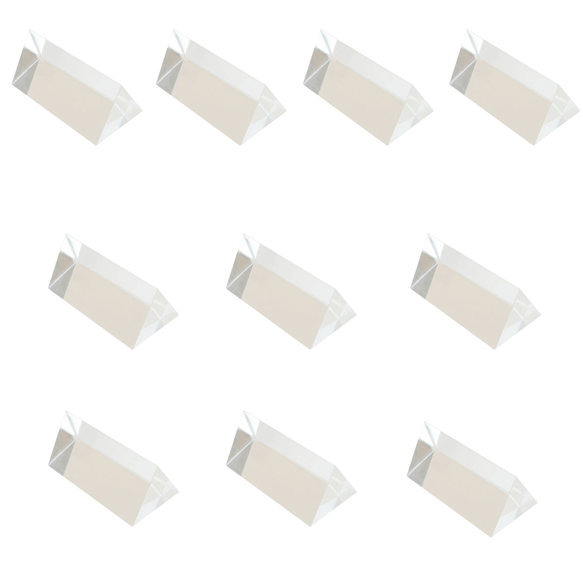 Prism, Acrylic, Equilateral, 25 mm Length, 25 mm Face, Pack of 10