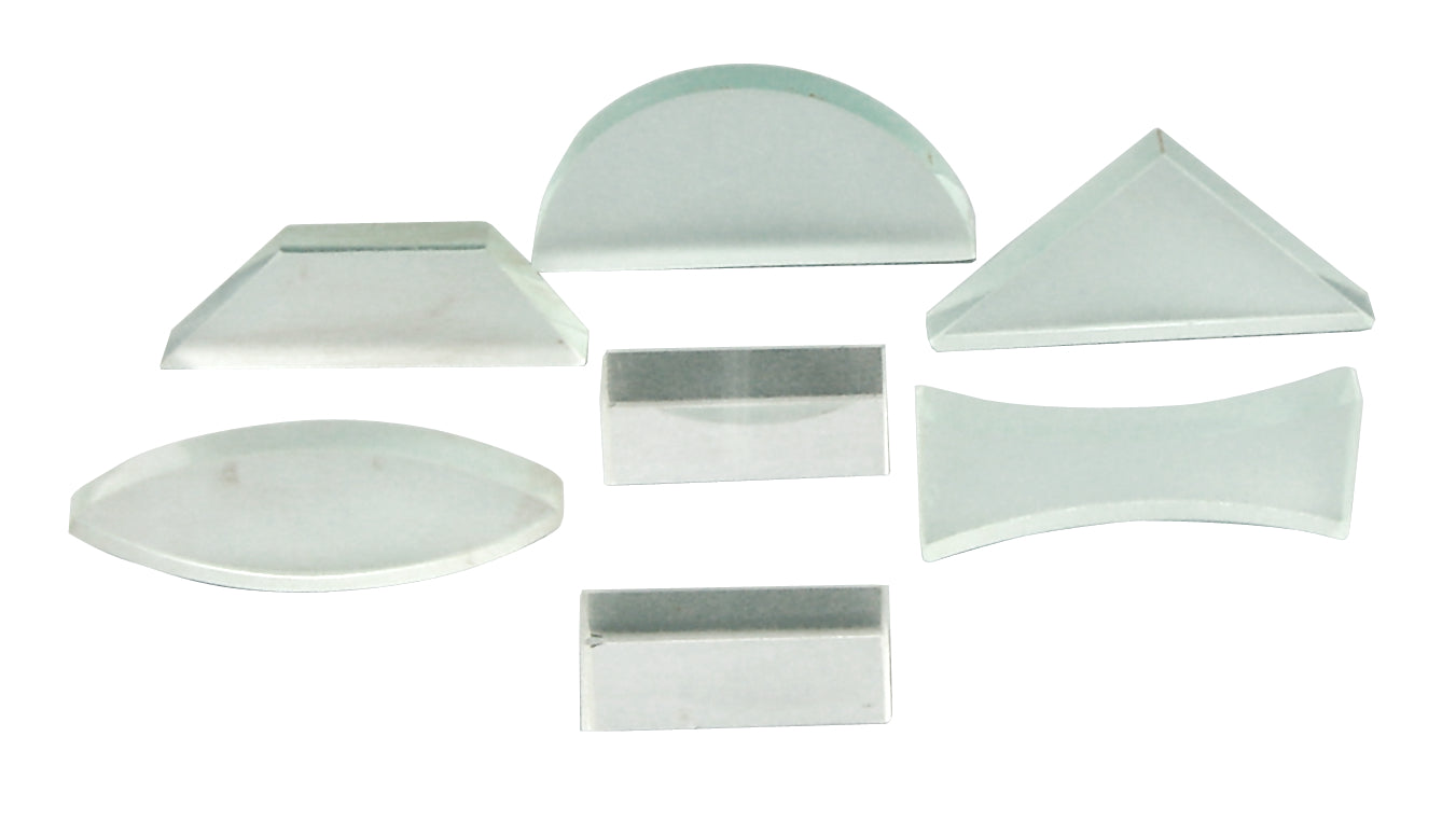 Lens & Prisms White Glass, 7 piece set