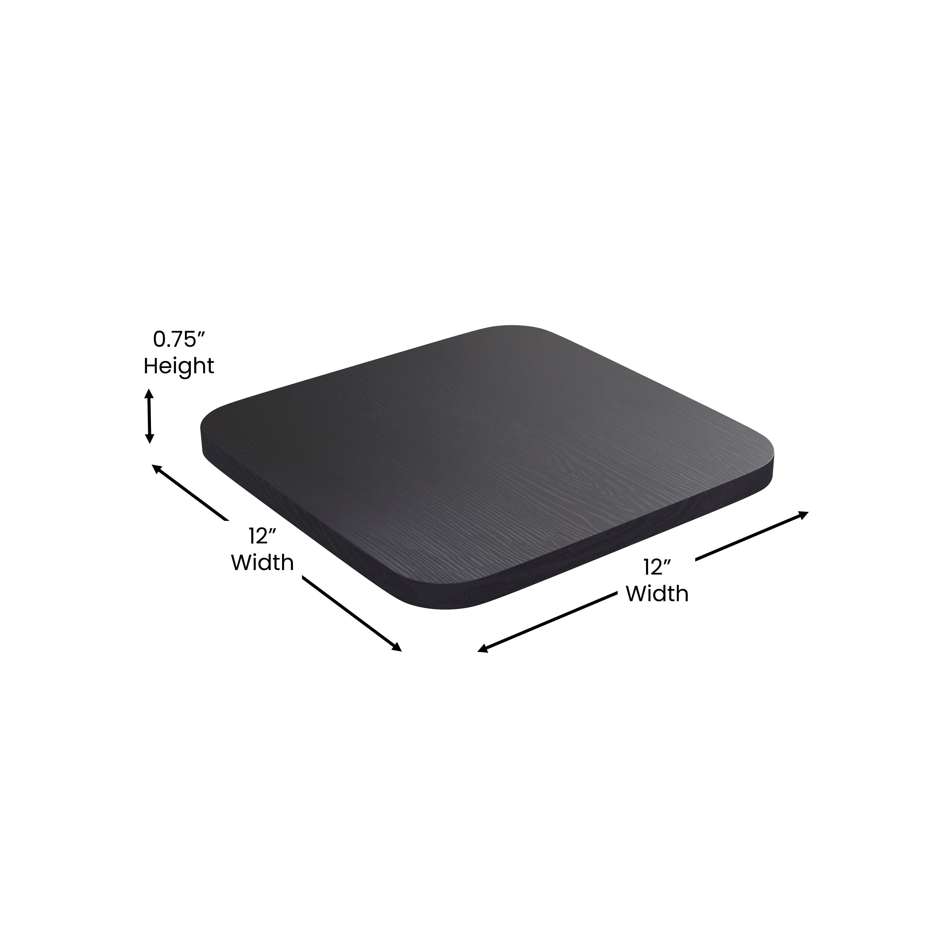 Cierra Set of 4 Commercial Grade 24" High Backless Black Metal Indoor Counter Height Stools with Black All-Weather Poly Resin Seats