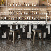 Cierra Set of 4 Commercial Grade 24" High Backless Gunmetal Metal Indoor Counter Height Stools with Black All-Weather Poly Resin Seats