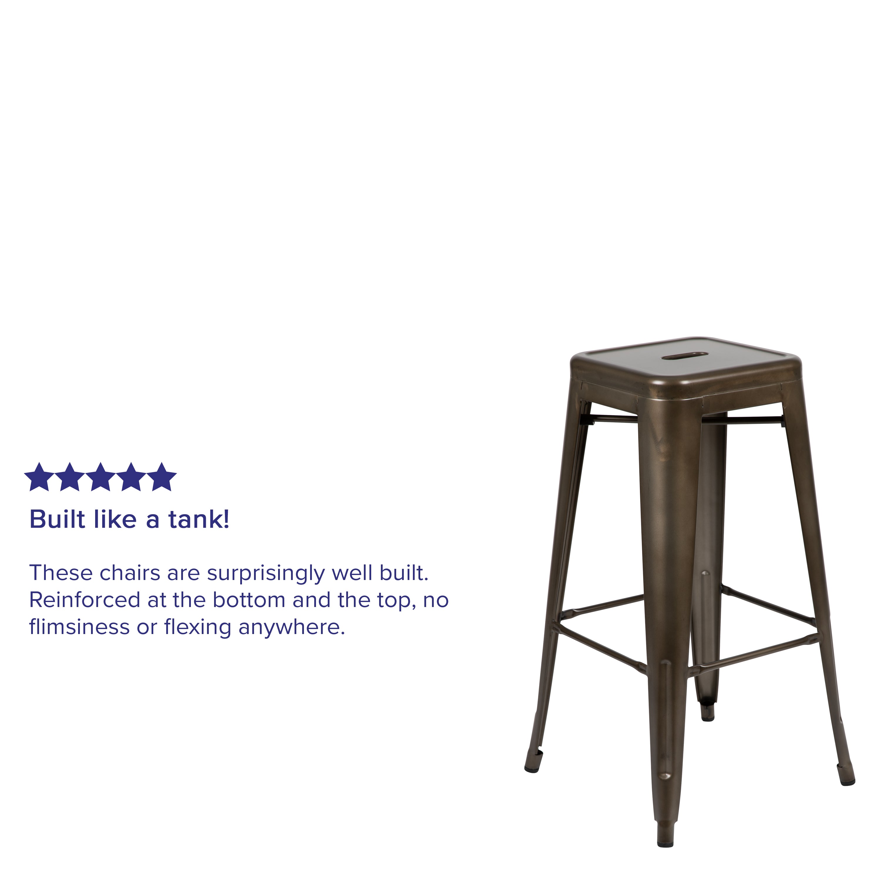 Cierra 30" High Metal Indoor Bar Stool in Gun Metal Gray - Stackable Set of 4