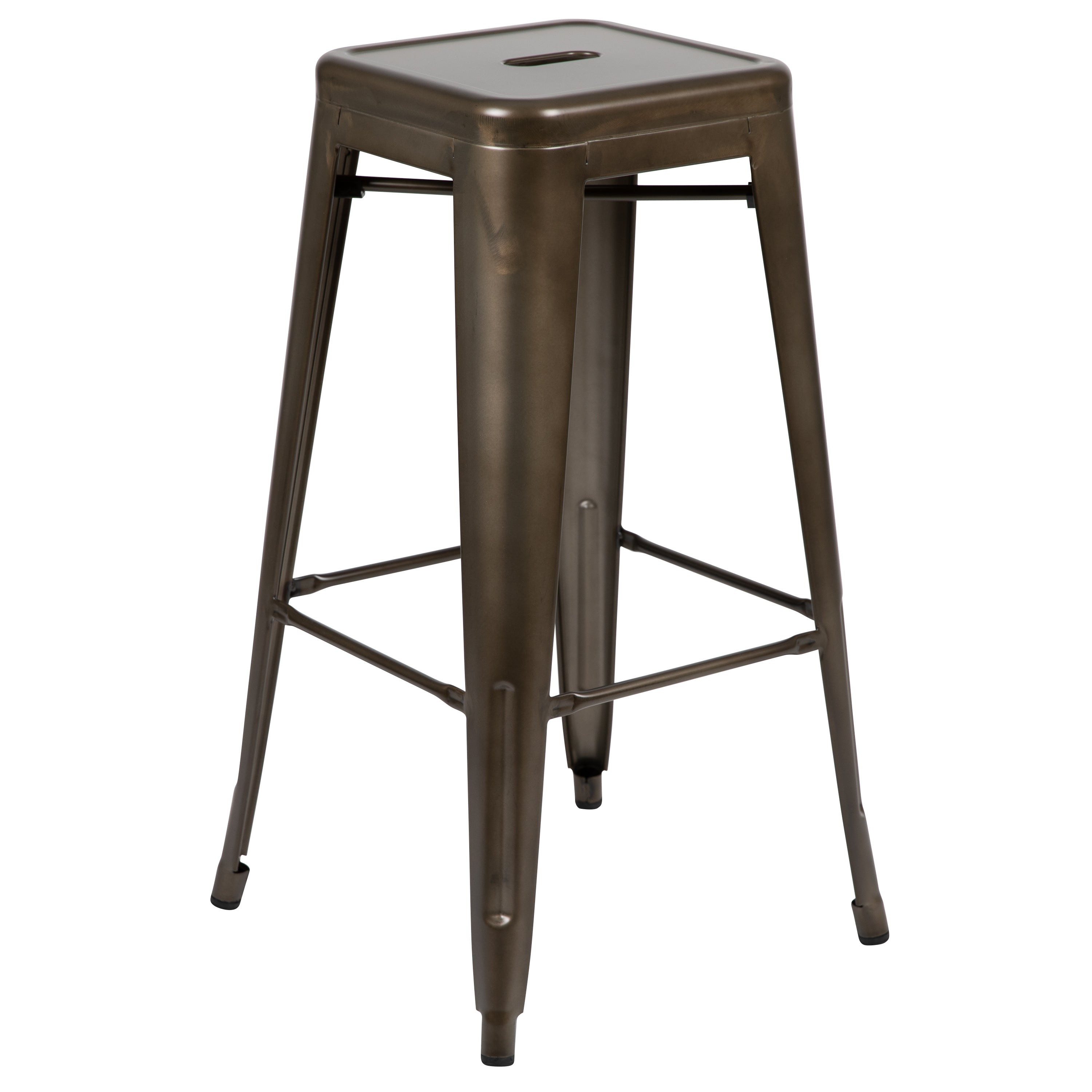 Cierra 30" High Metal Indoor Bar Stool in Gun Metal Gray - Stackable Set of 4