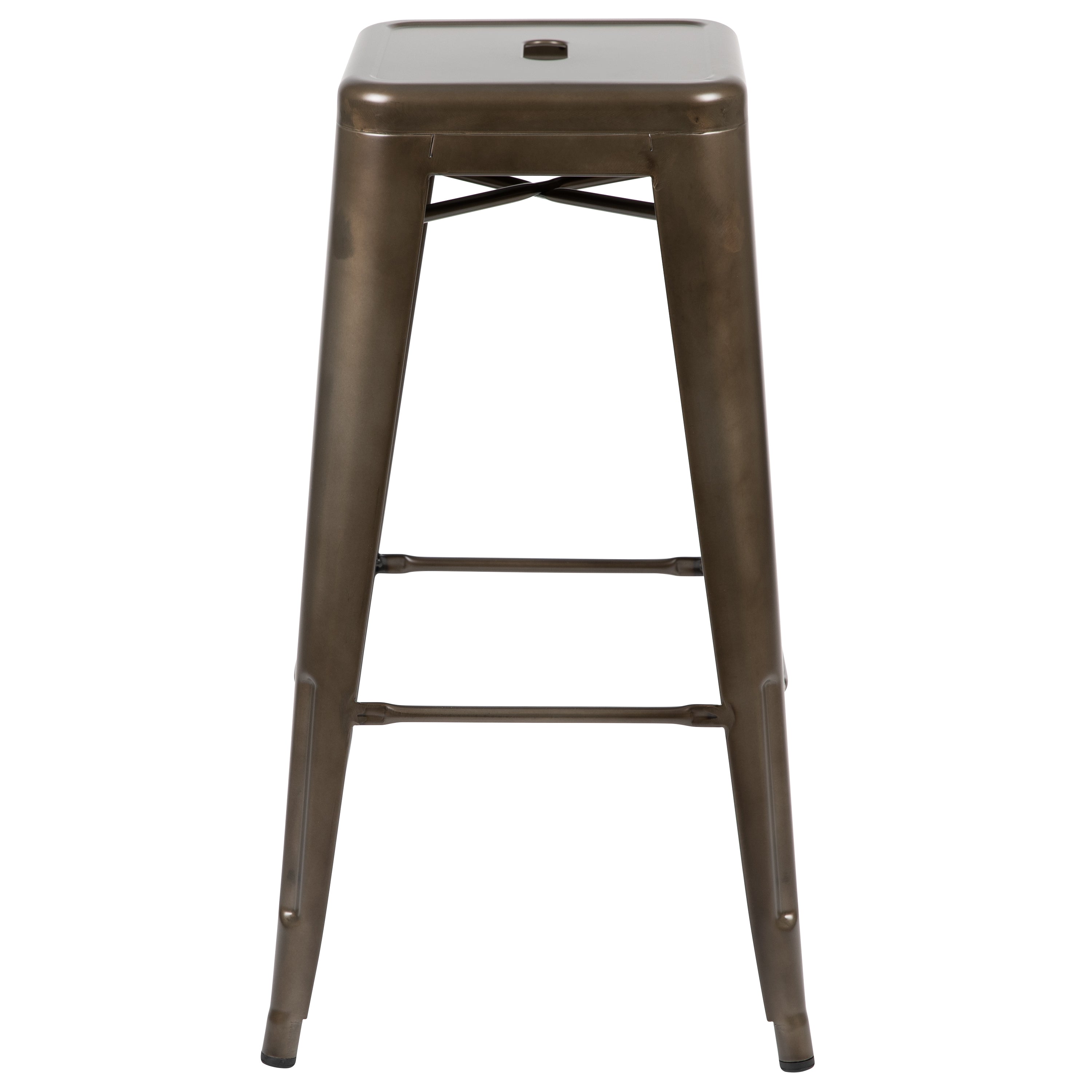 Cierra 30" High Metal Indoor Bar Stool in Gun Metal Gray - Stackable Set of 4