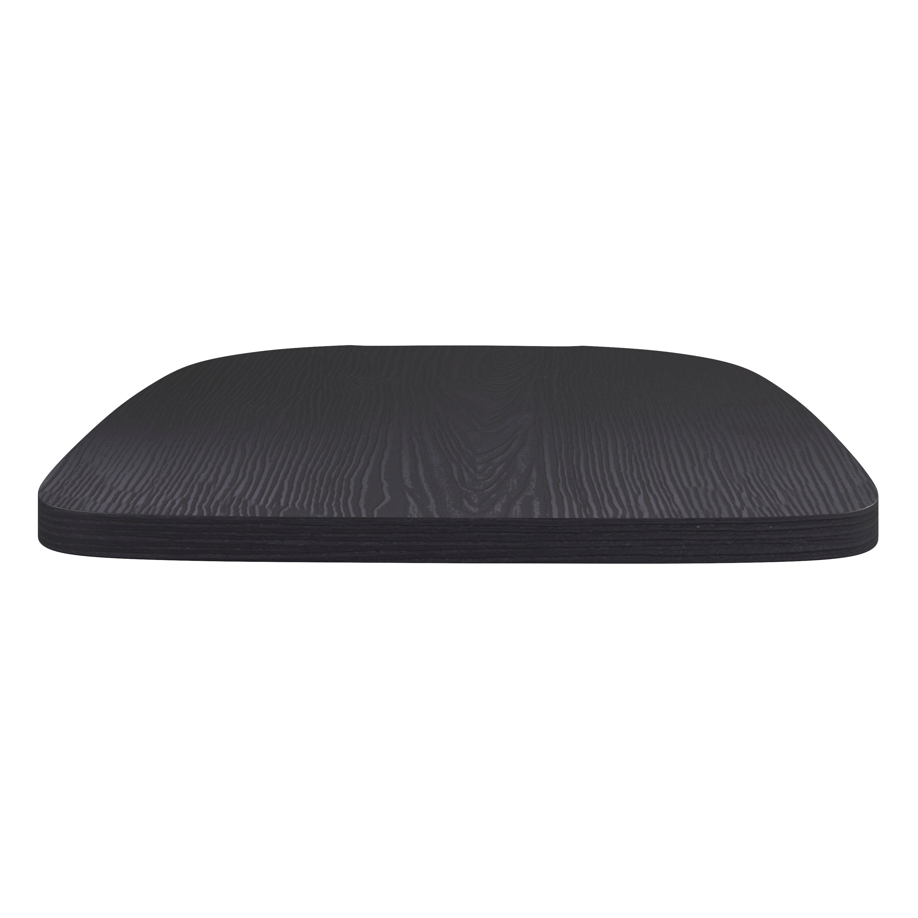 Perry Set of 4 Poly Resin Wood Seat with Rounded Edges for Colorful Metal Chairs and Stools in Black