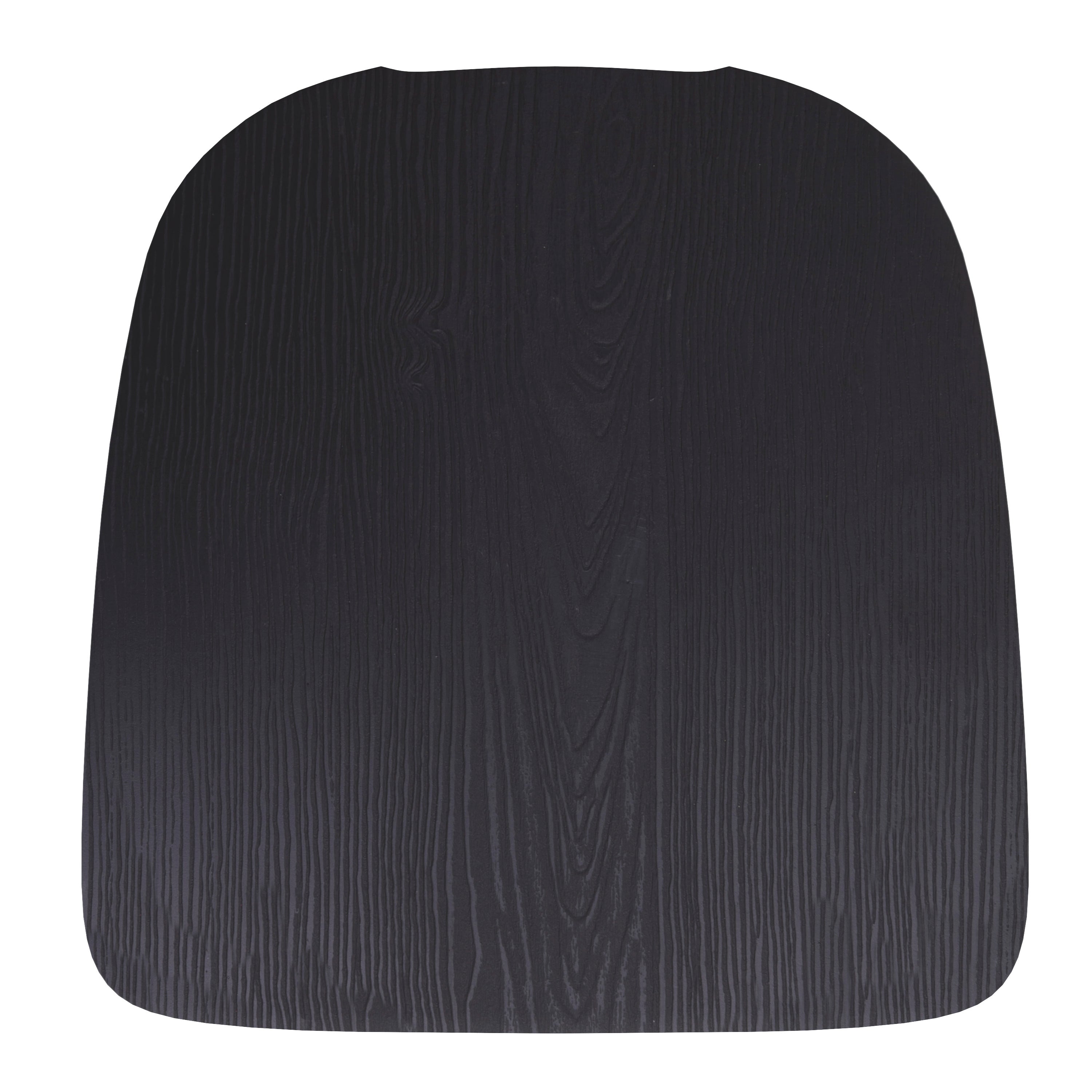 Perry Set of 4 Poly Resin Wood Seat with Rounded Edges for Colorful Metal Chairs and Stools in Black