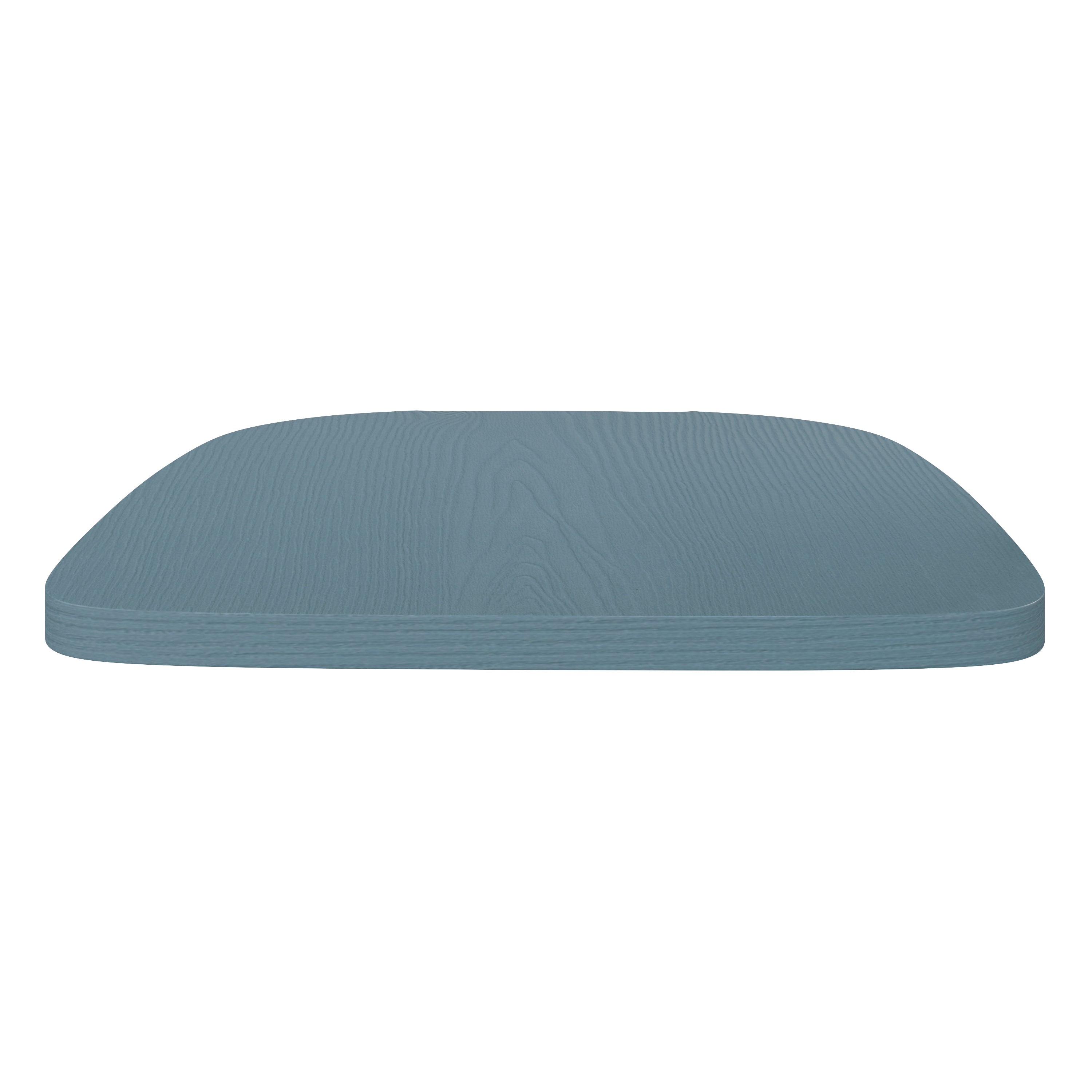 Perry Set of 4 Poly Resin Wood Seat with Rounded Edges for Colorful Metal Chairs and Stools in Teal-Blue