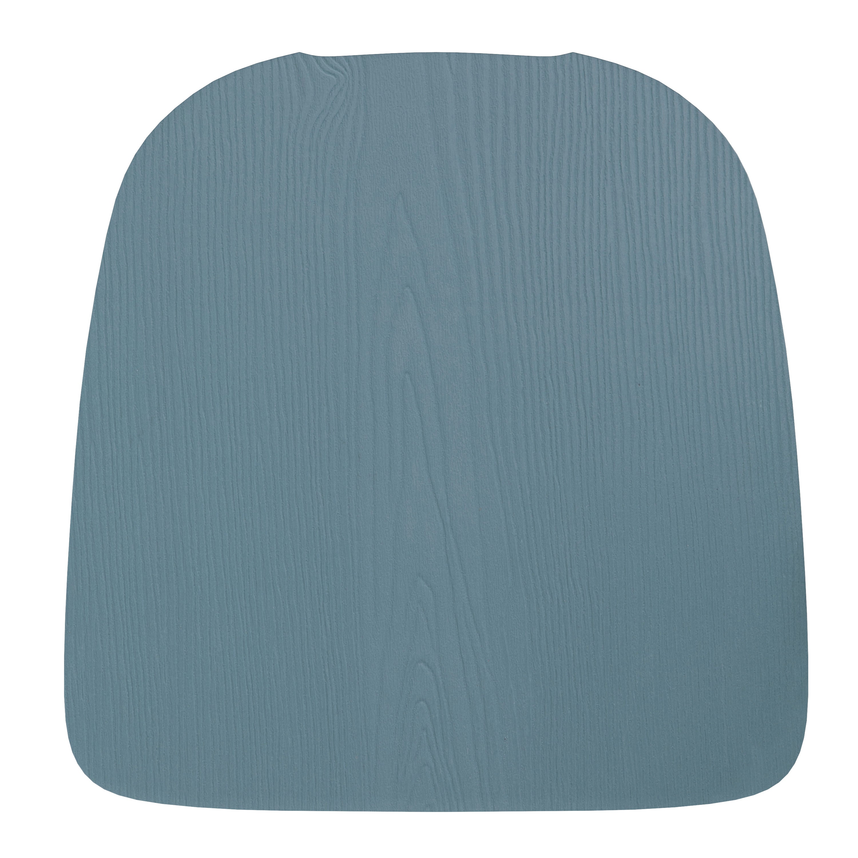 Perry Set of 4 Poly Resin Wood Seat with Rounded Edges for Colorful Metal Chairs and Stools in Teal-Blue