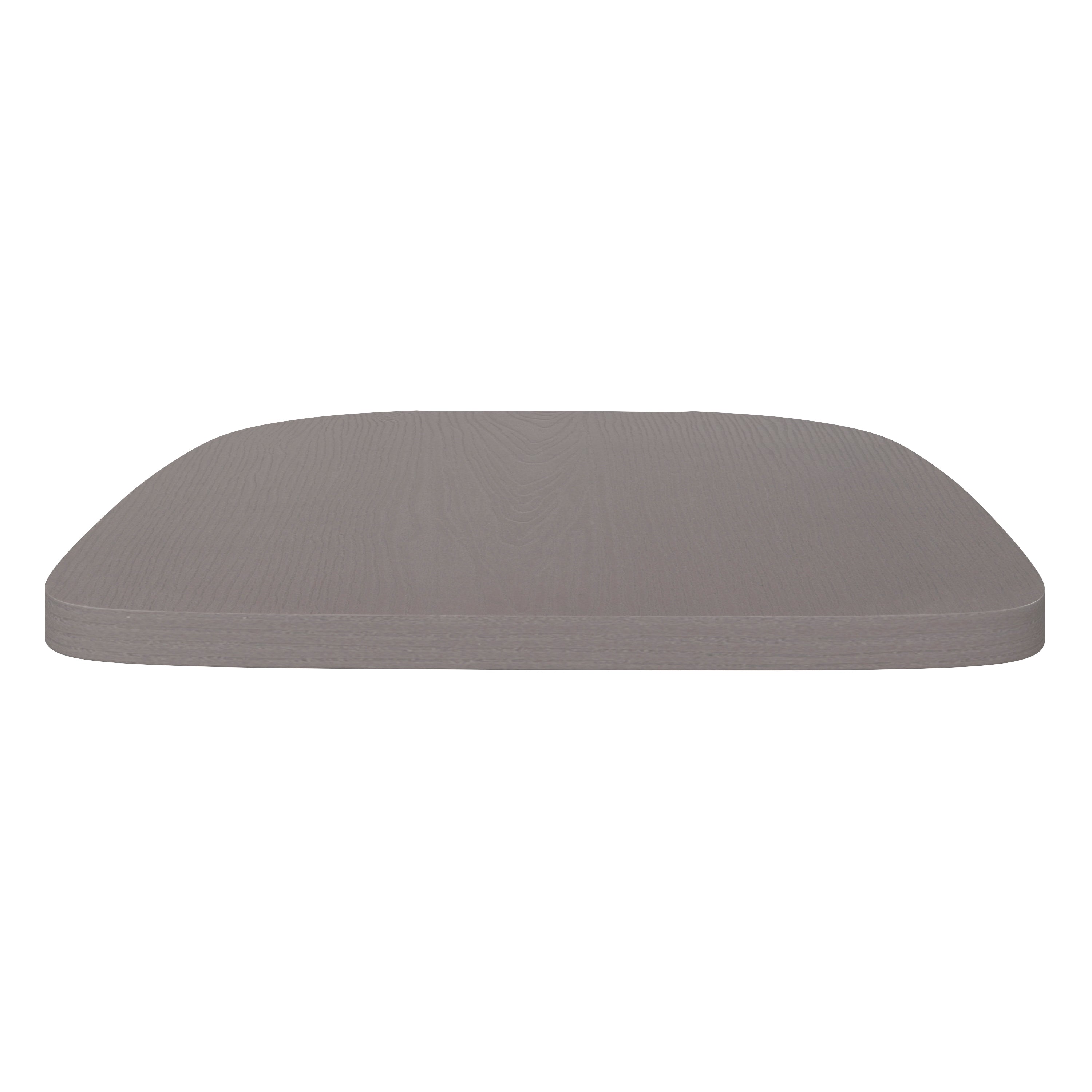Perry Set of 4 Poly Resin Wood Seat with Rounded Edges for Colorful Metal Chairs and Stools in Gray