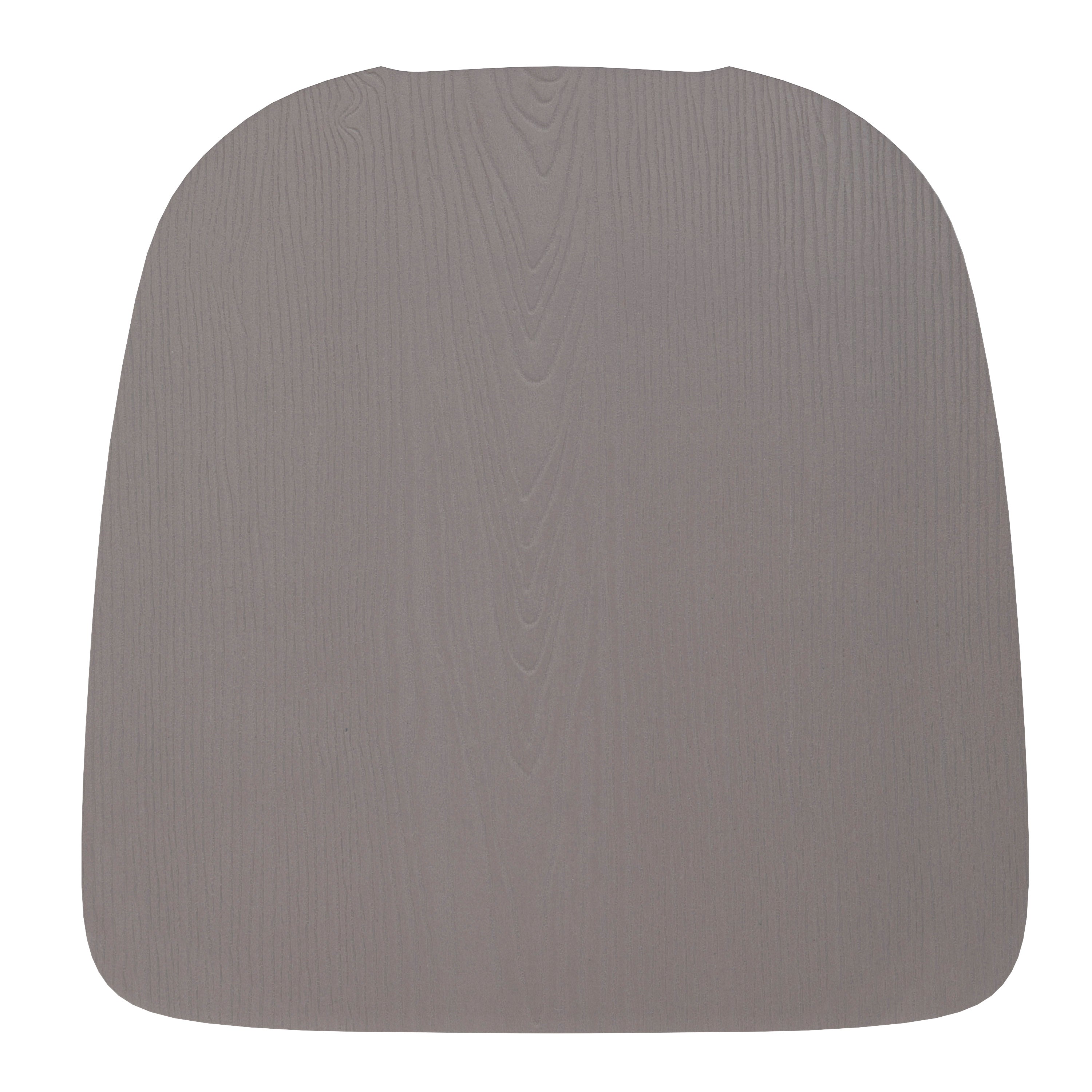 Perry Set of 4 Poly Resin Wood Seat with Rounded Edges for Colorful Metal Chairs and Stools in Gray