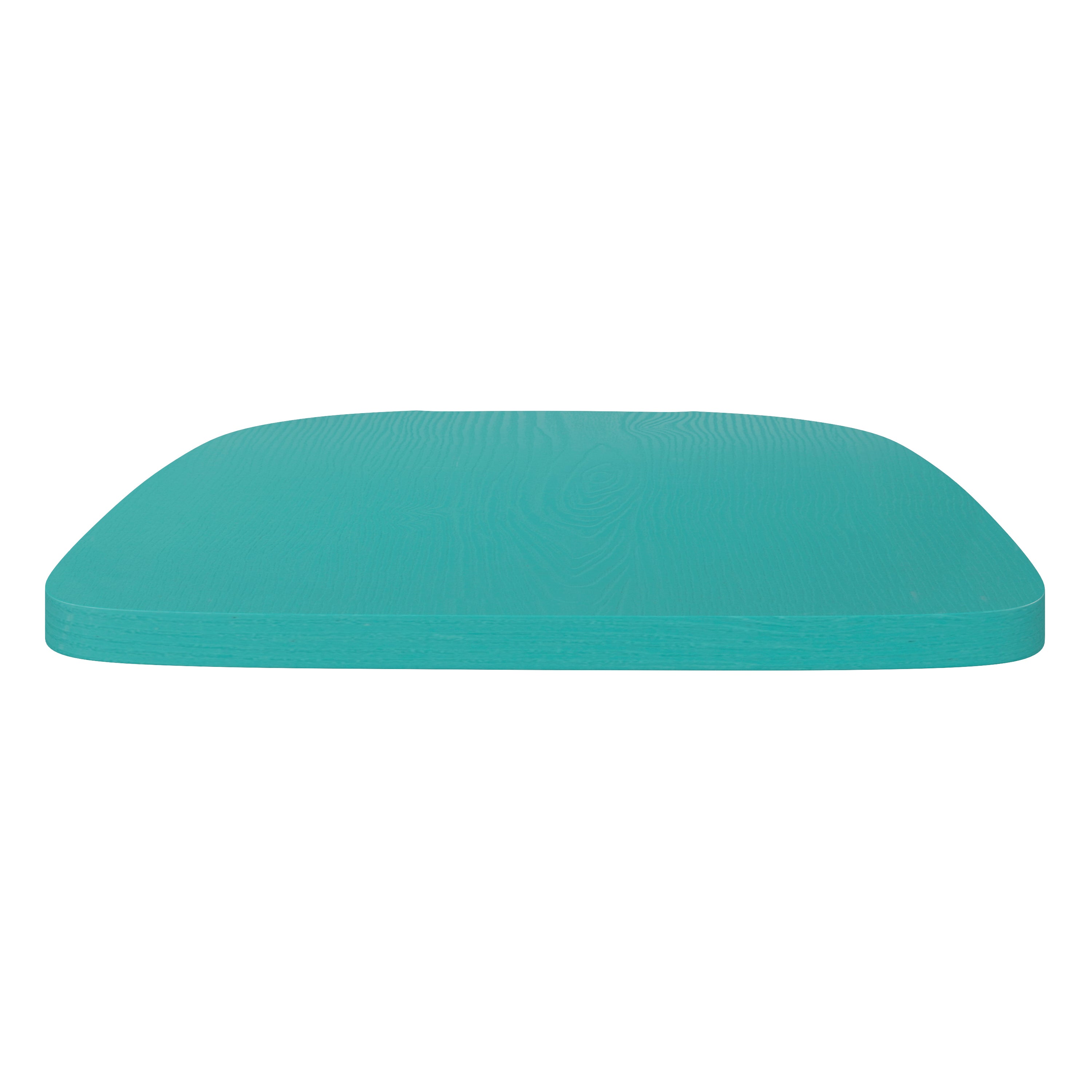 Perry Set of 4 Poly Resin Wood Seat with Rounded Edges for Colorful Metal Chairs and Stools in Mint