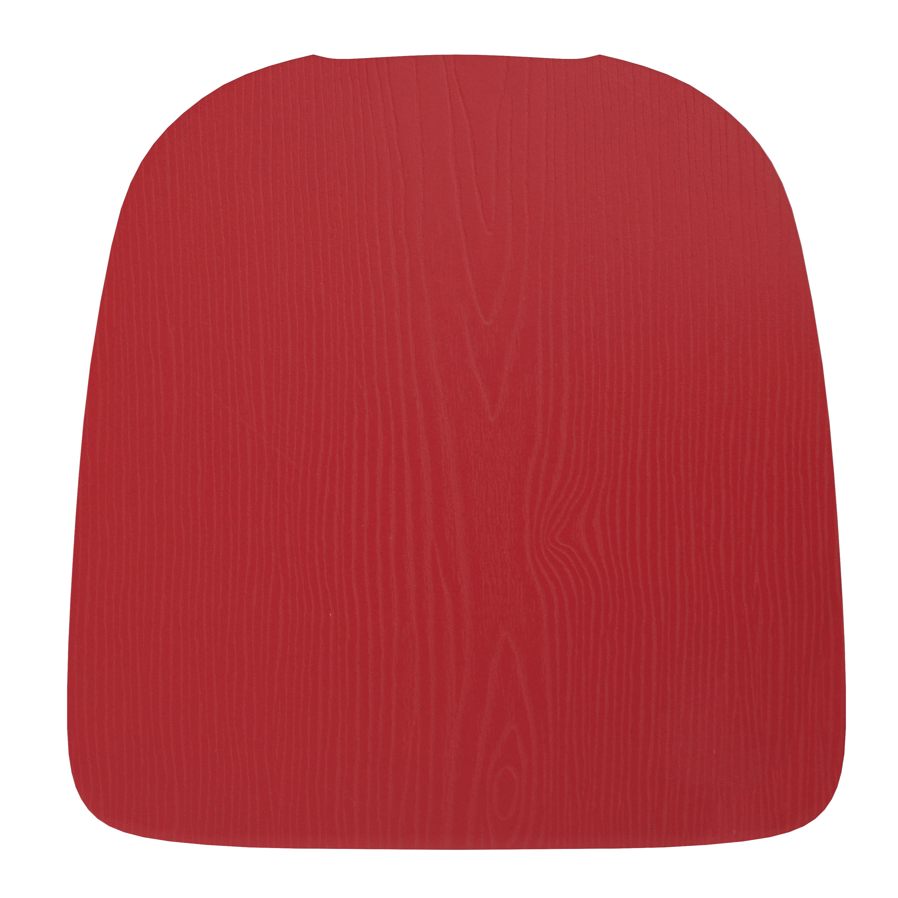 Perry Set of 4 Poly Resin Wood Seat with Rounded Edges for Colorful Metal Chairs and Stools in Red