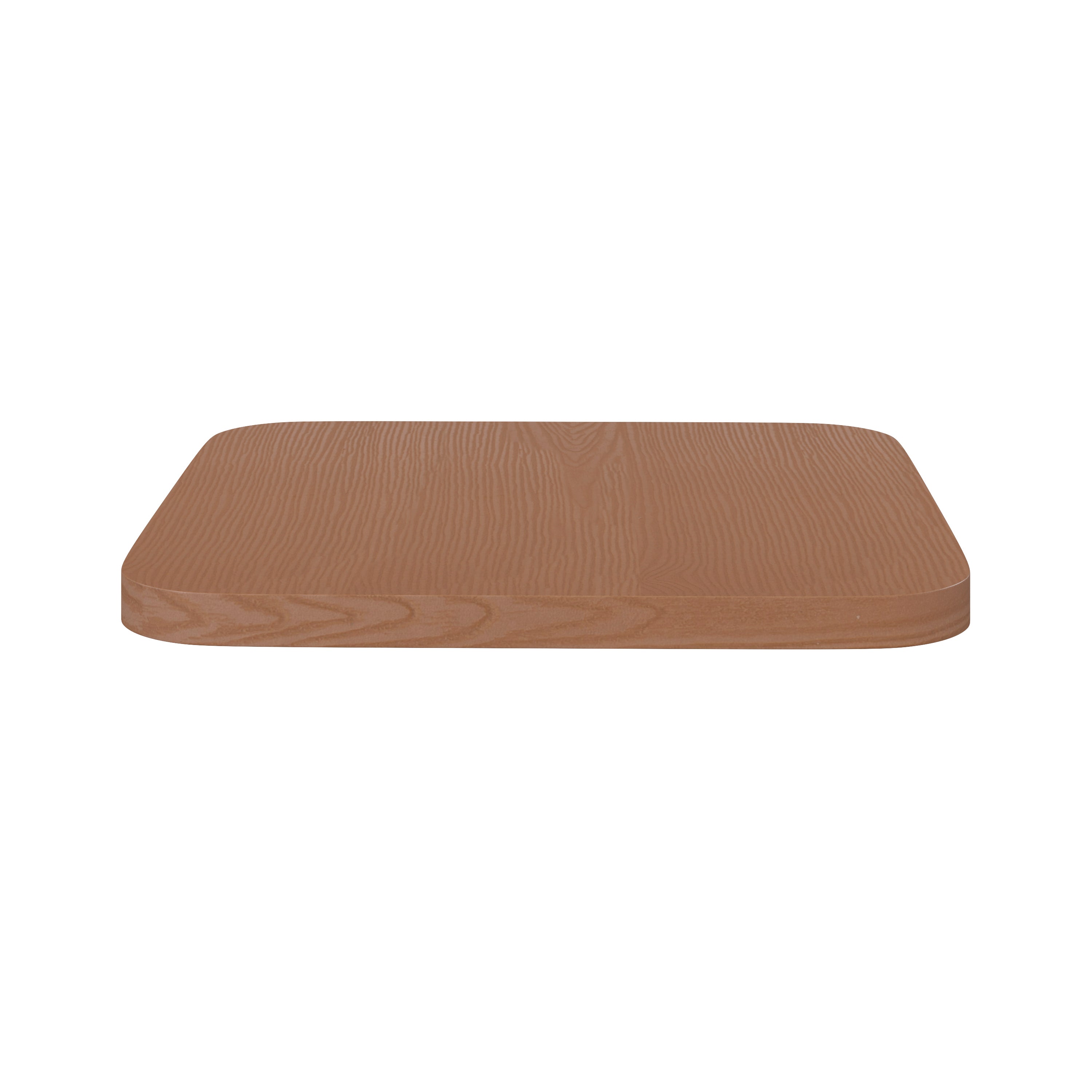 Perry Set of 4 Poly Resin Wood Seat with Rounded Edges for Colorful Metal Chairs and Stools in Teak