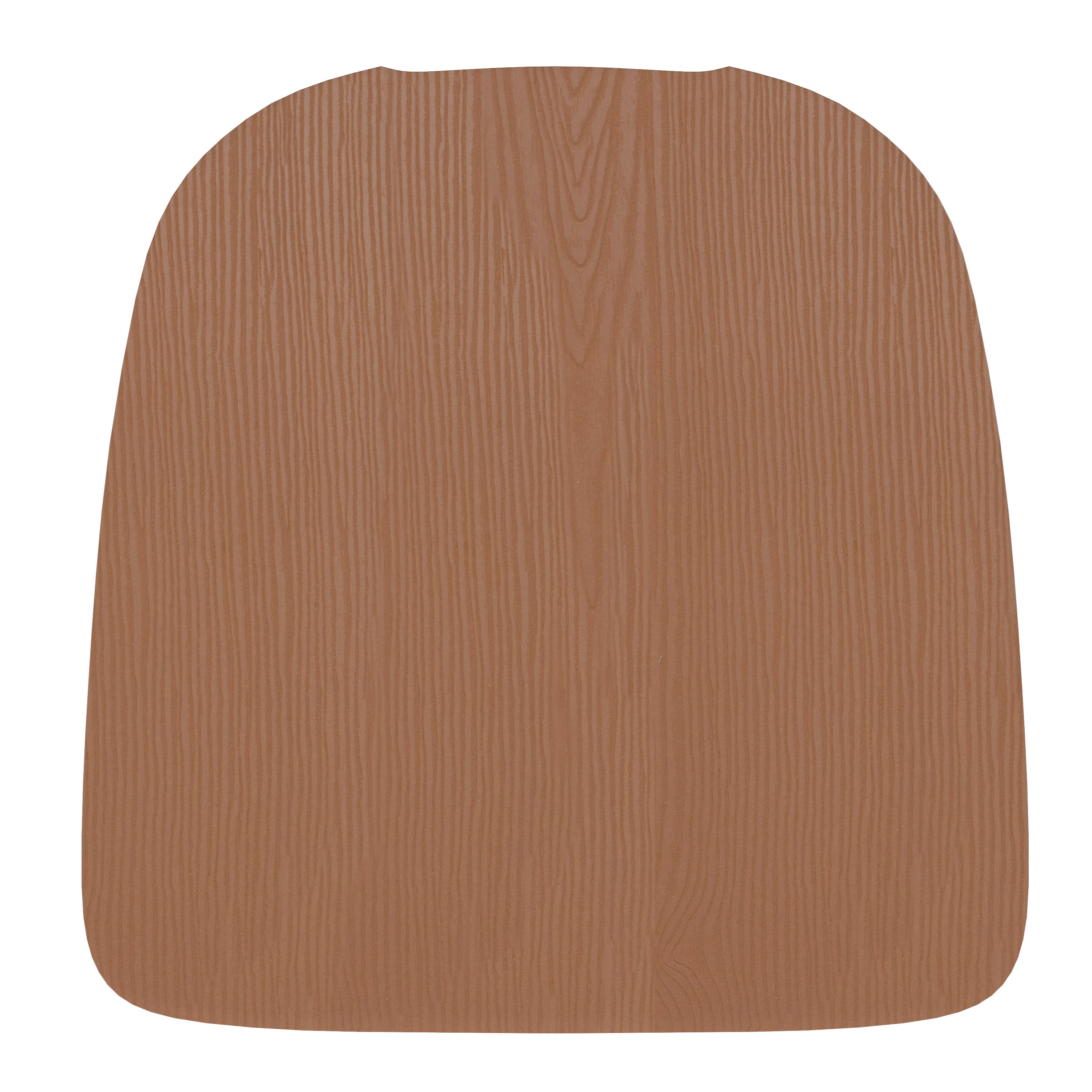 Perry Set of 4 Poly Resin Wood Seat with Rounded Edges for Colorful Metal Chairs and Stools in Teak