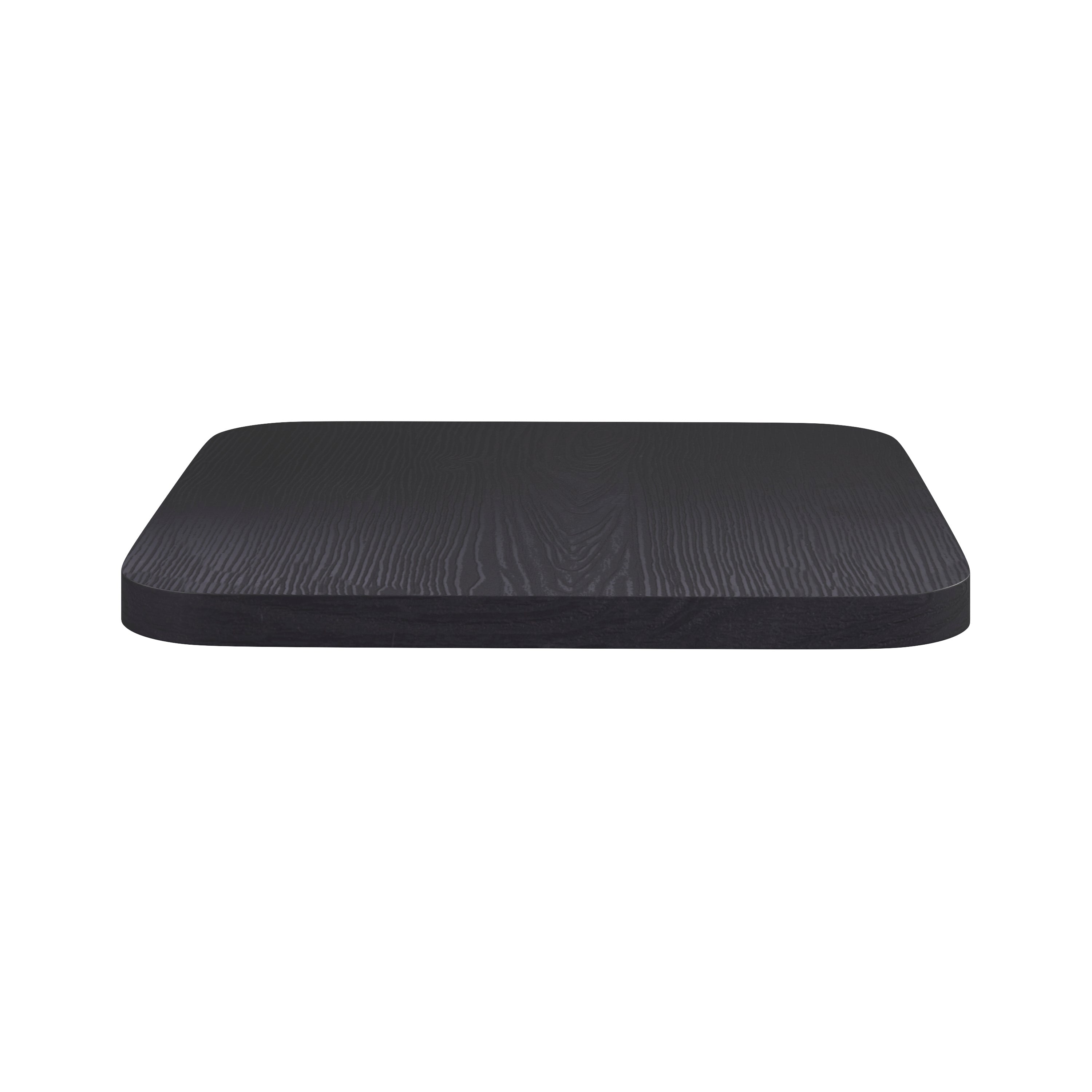 Perry Poly Resin Wood Square Seat with Rounded Edges for Colorful Metal Barstools in Black