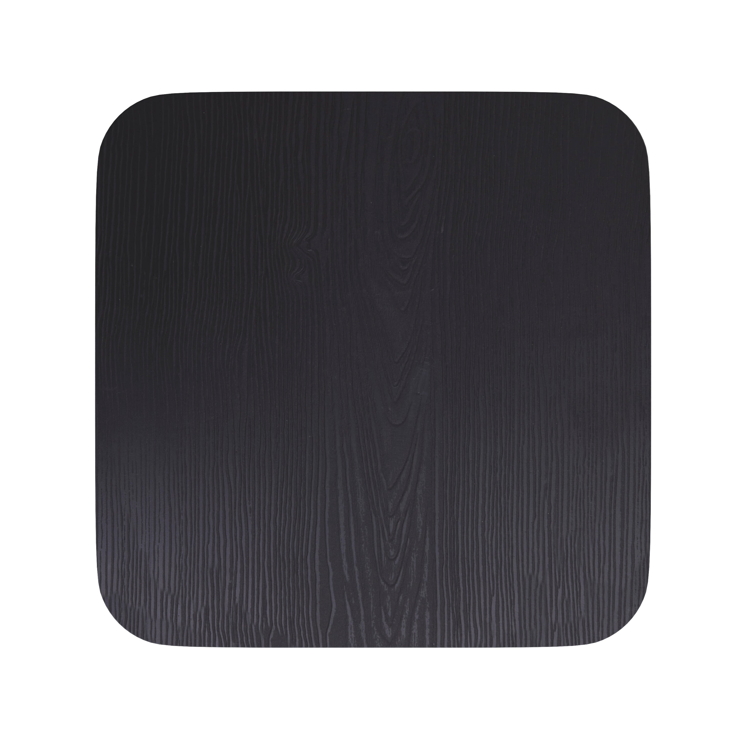 Perry Poly Resin Wood Square Seat with Rounded Edges for Colorful Metal Barstools in Black