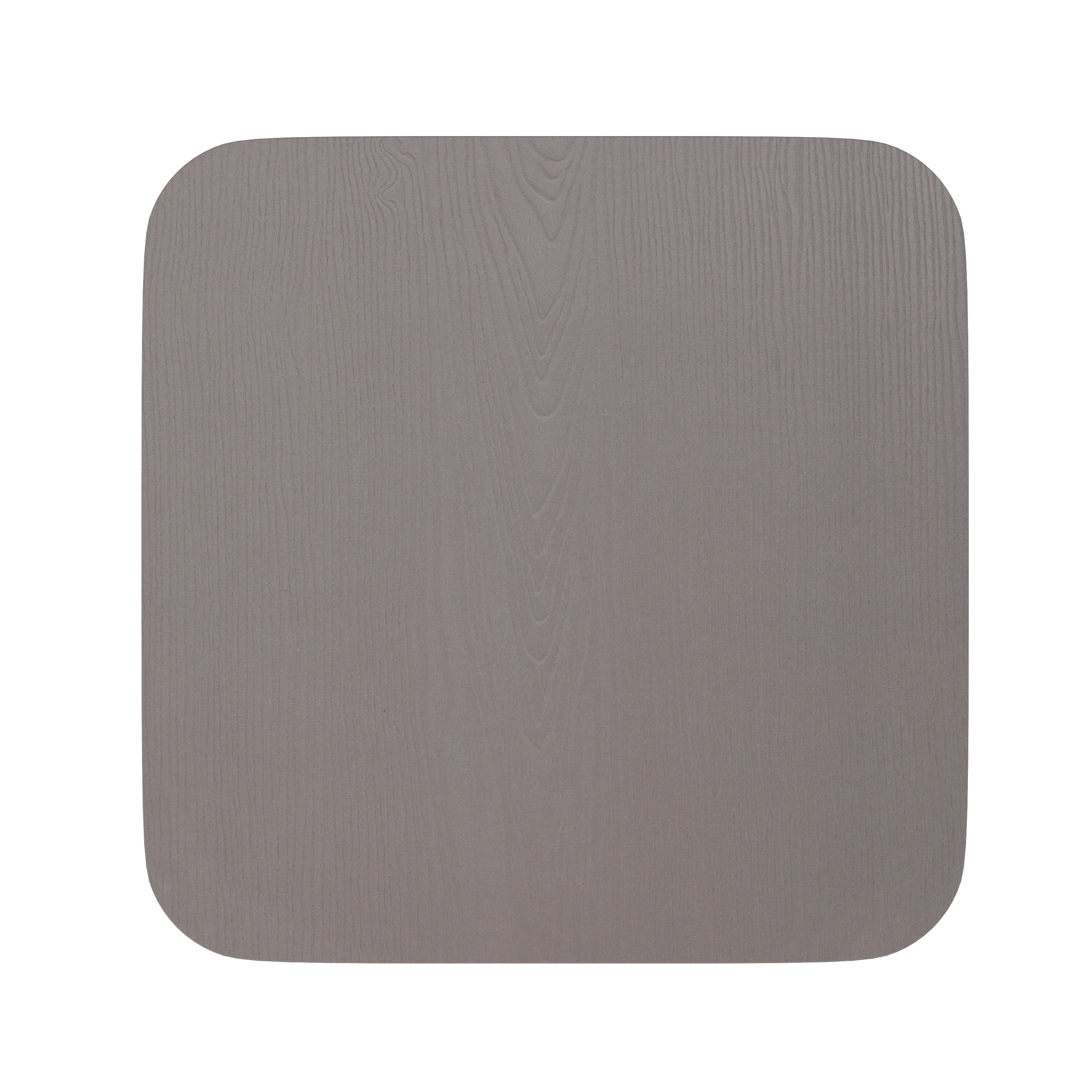 Perry Poly Resin Wood Square Seat with Rounded Edges for Colorful Metal Barstools in Gray