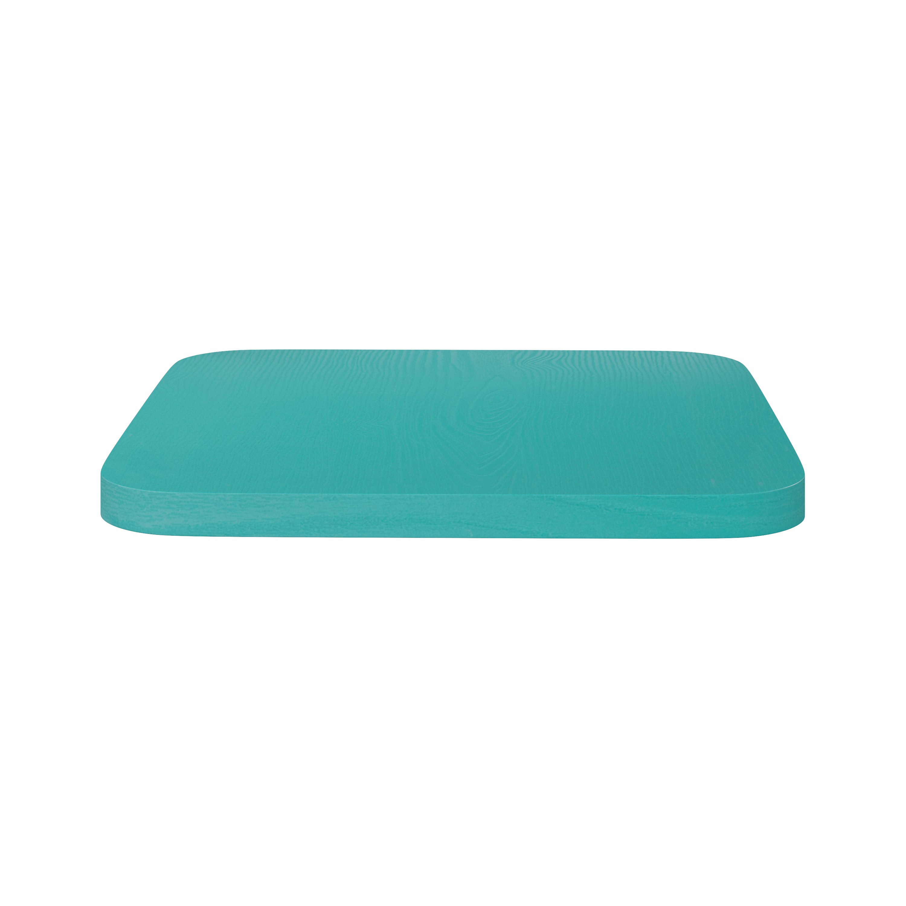 Perry Poly Resin Wood Square Seat with Rounded Edges for Colorful Metal Barstools in Mint