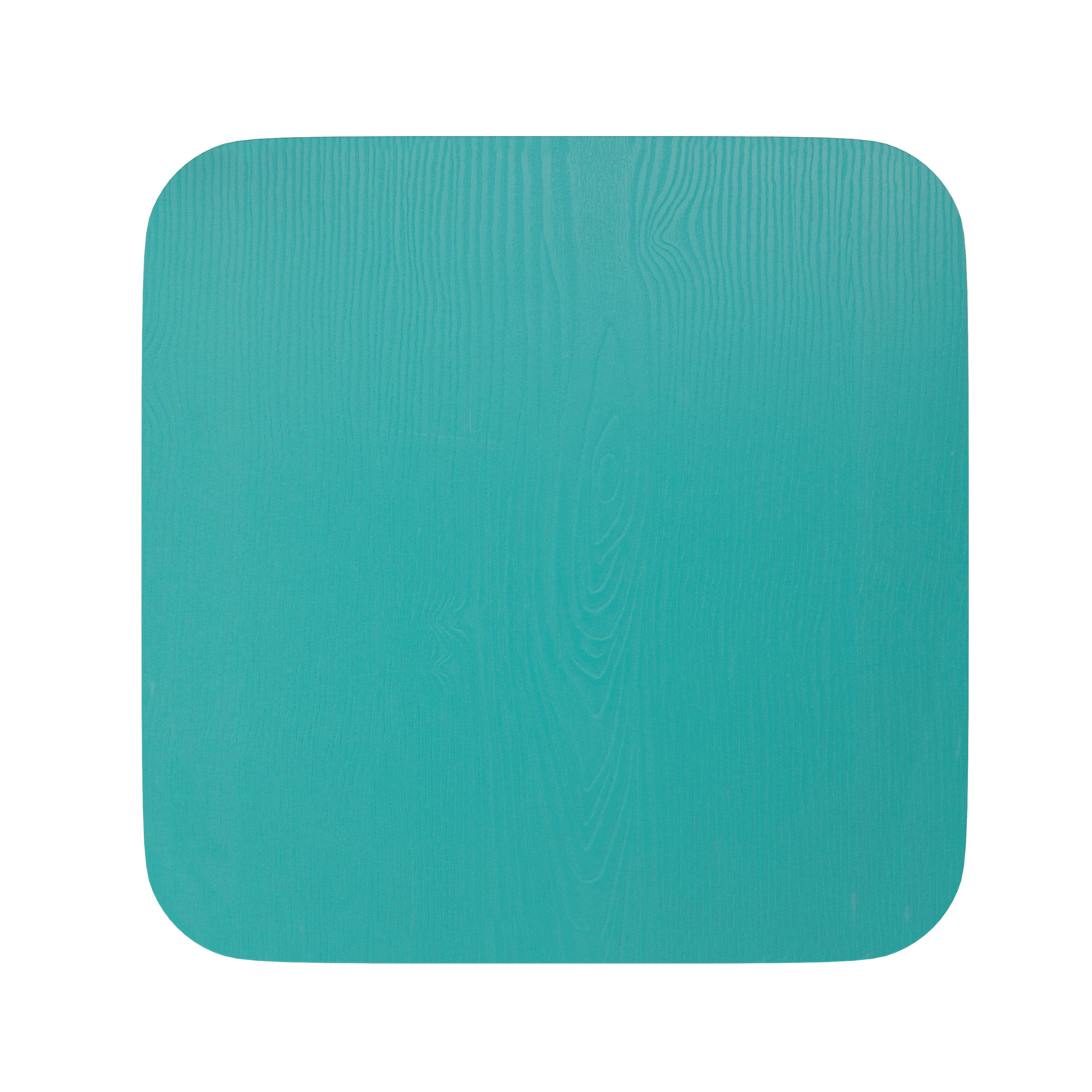 Perry Poly Resin Wood Square Seat with Rounded Edges for Colorful Metal Barstools in Mint
